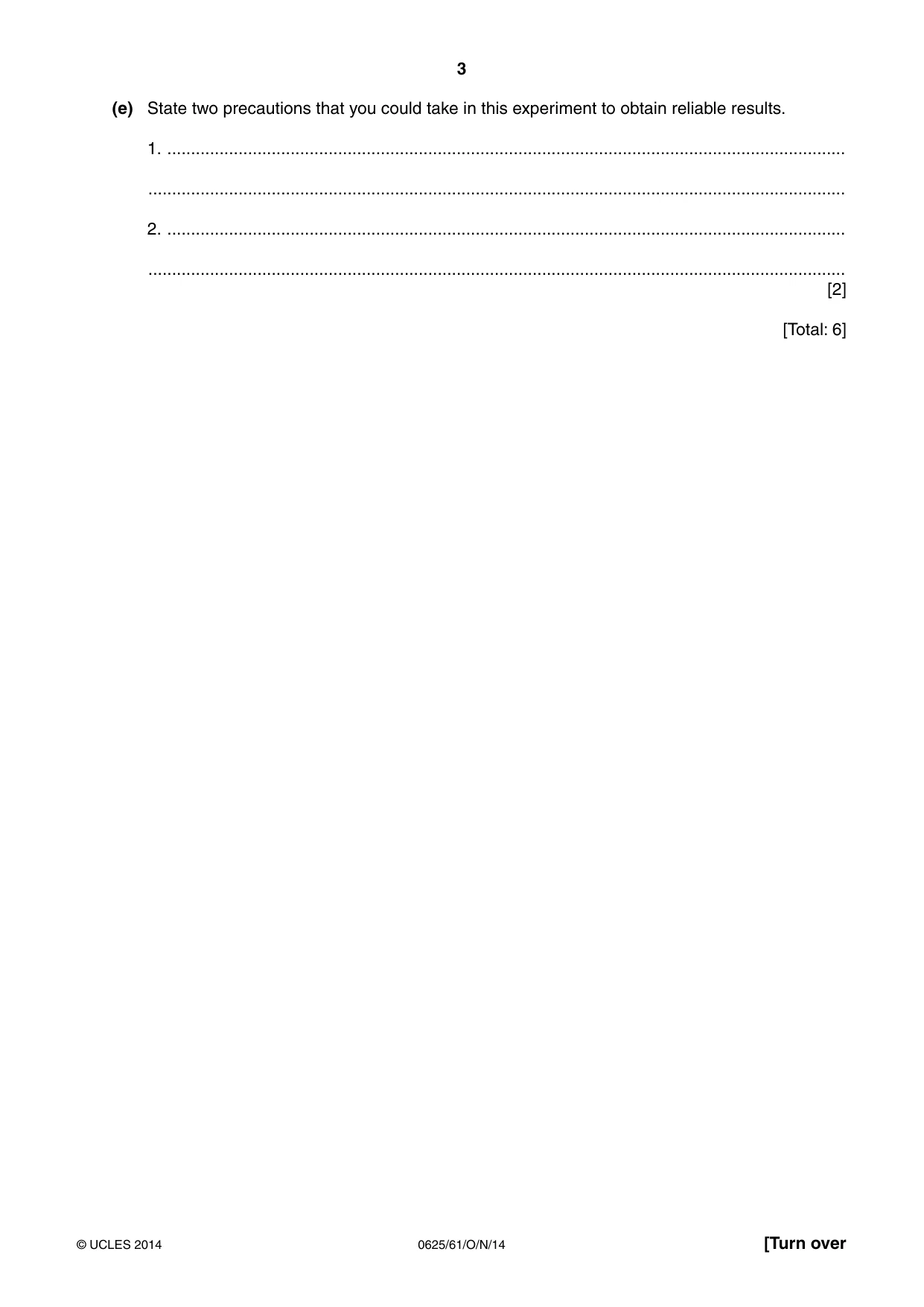 Cambridge IGCSE Physics 0625 2014 Oct/Nov Paper 6 · Variant 1 question paper, page 3 of 12