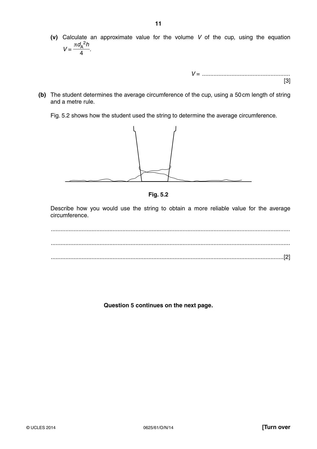Cambridge IGCSE Physics 0625 2014 Oct/Nov Paper 6 · Variant 1 question paper, page 11 of 12