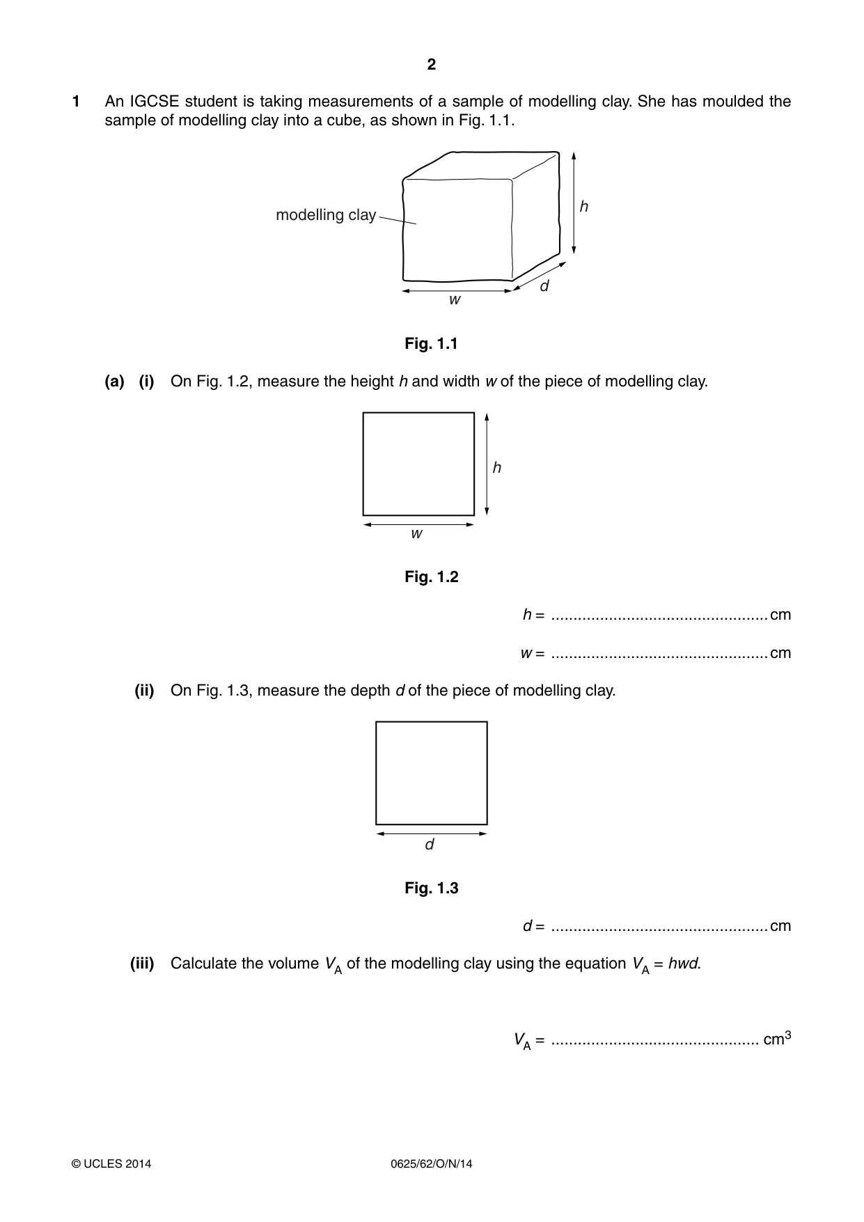 Cambridge IGCSE Physics 0625 2014 Oct/Nov Paper 6 · Variant 2 question paper, page 2 of 16