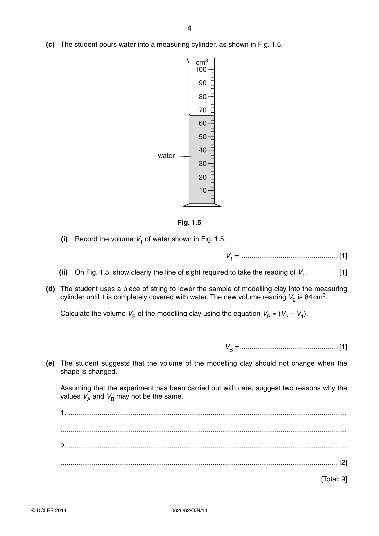 Cambridge IGCSE Physics 0625 2014 Oct/Nov Paper 6 · Variant 2 question paper, page 4 of 16