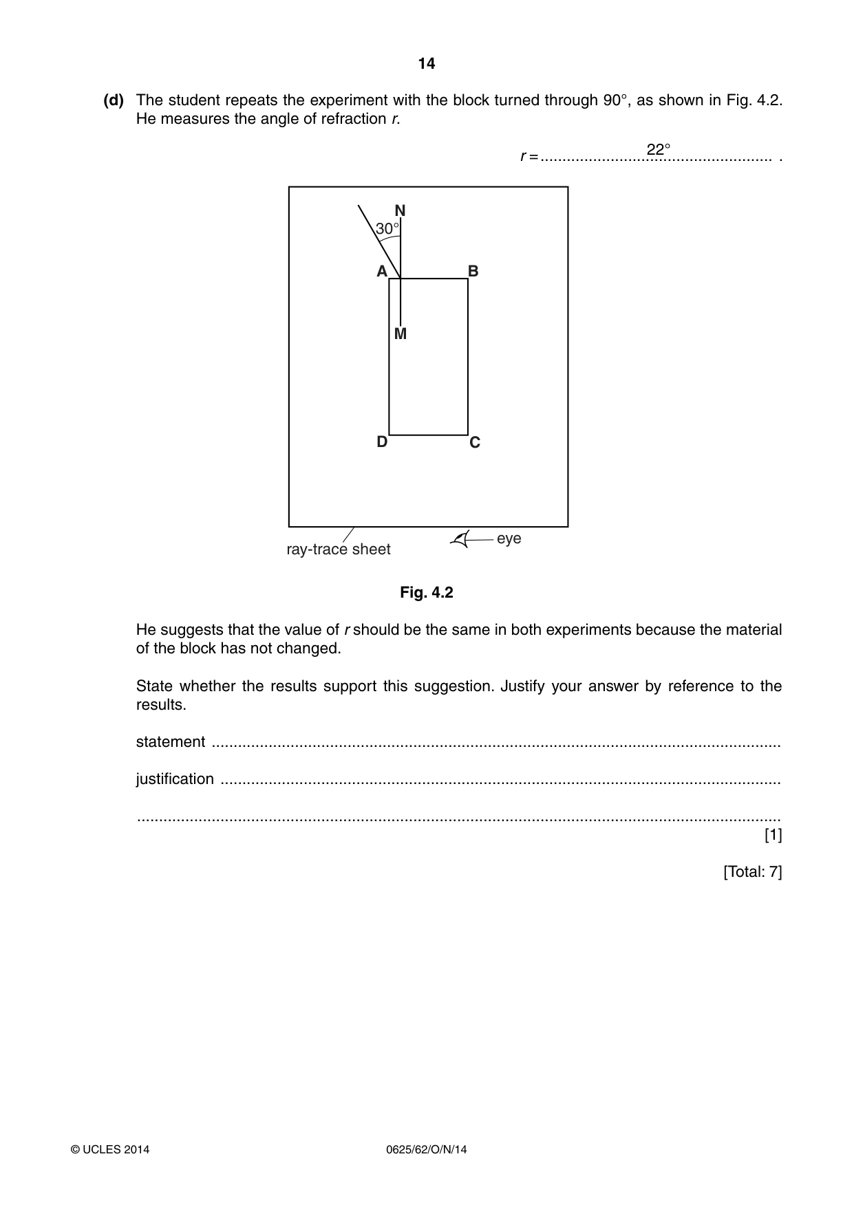 Cambridge IGCSE Physics 0625 2014 Oct/Nov Paper 6 · Variant 2 question paper, page 14 of 16