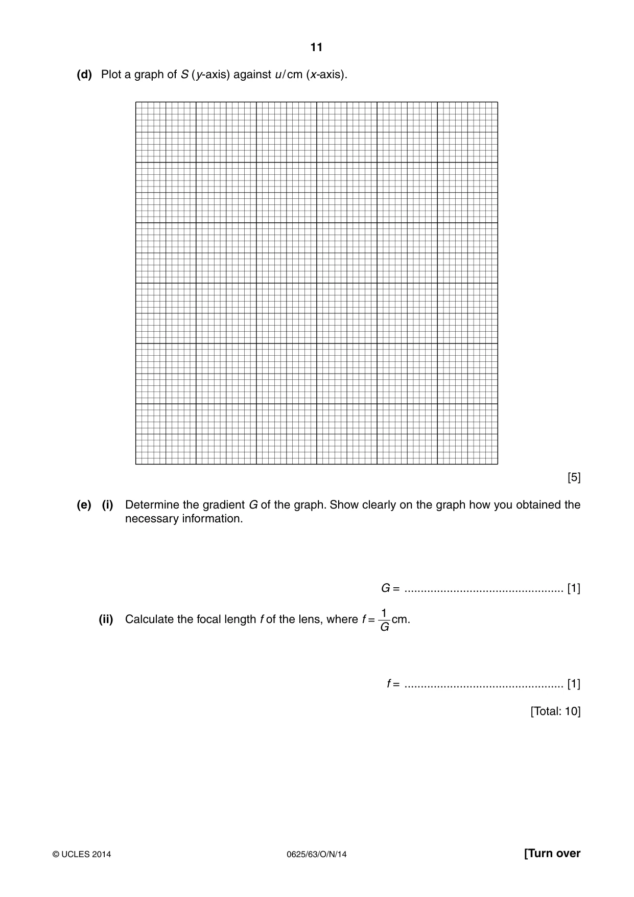Cambridge IGCSE Physics 0625 2014 Oct/Nov Paper 6 · Variant 3 question paper, page 11 of 16
