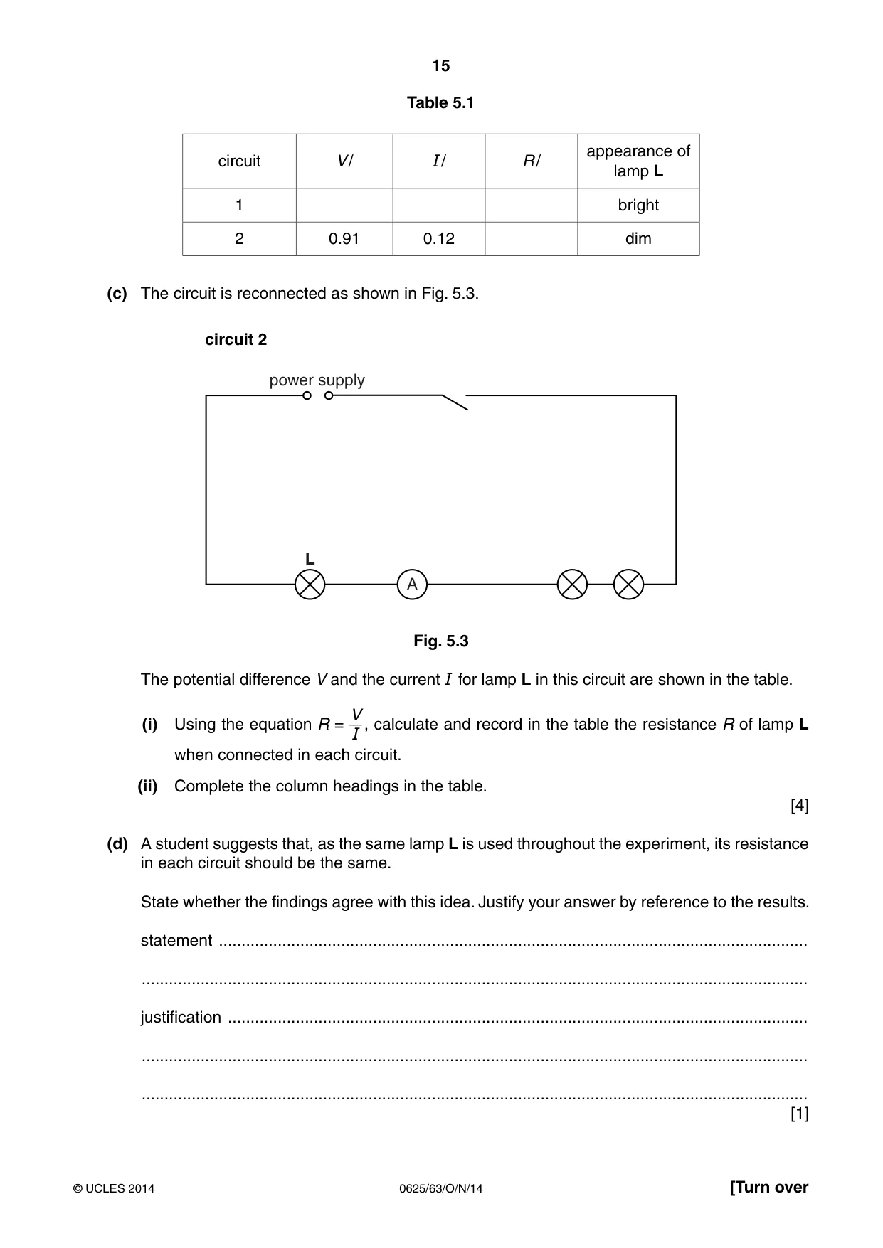 Cambridge IGCSE Physics 0625 2014 Oct/Nov Paper 6 · Variant 3 question paper, page 15 of 16