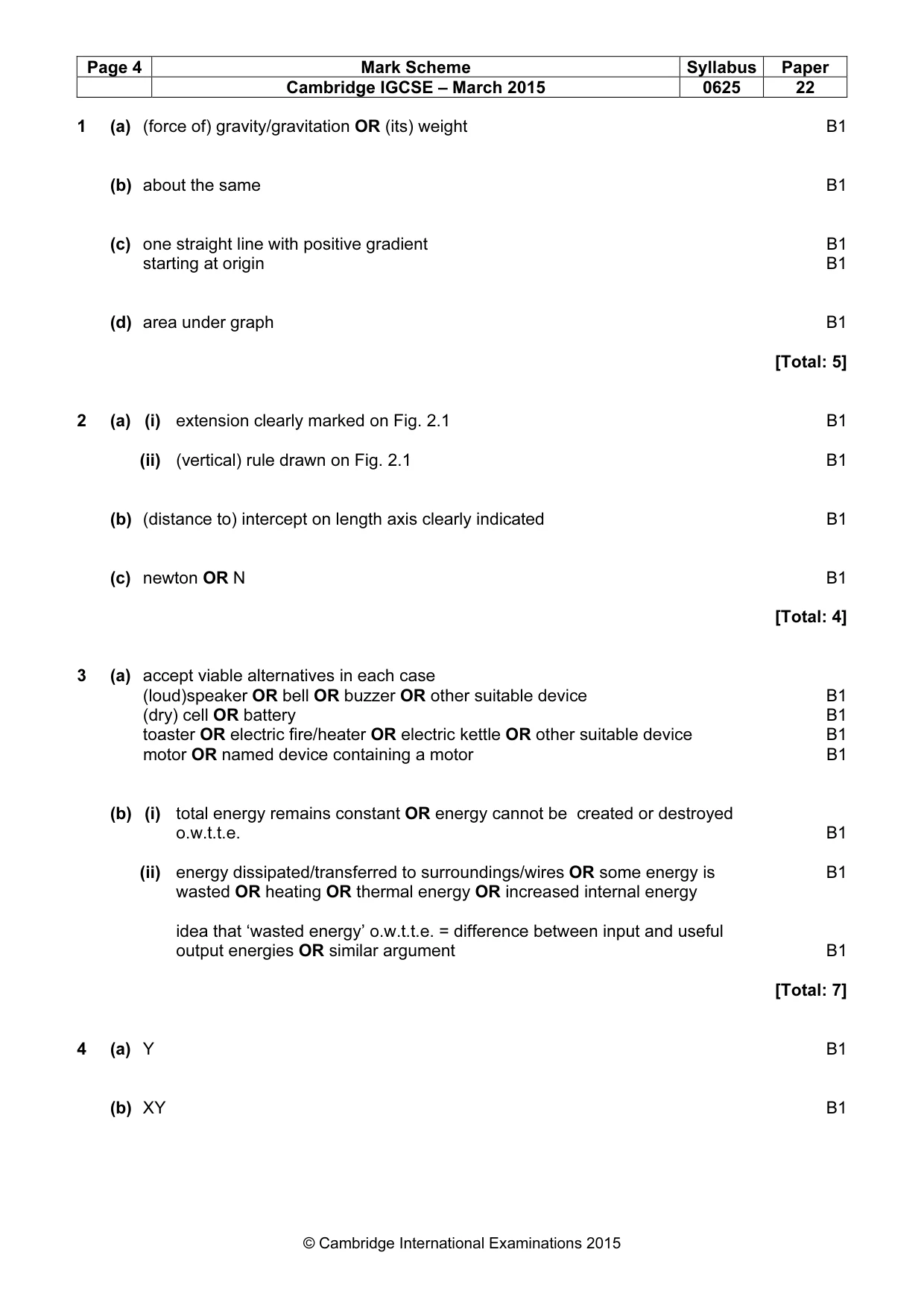 Mark scheme, page 4 of 7