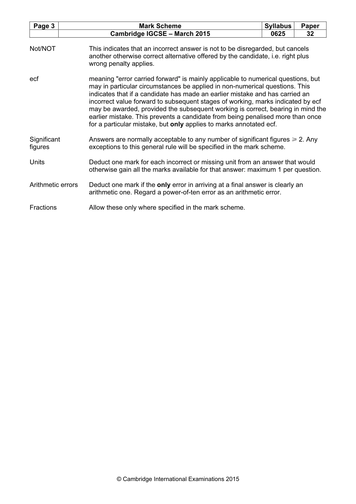 Mark scheme, page 3 of 8