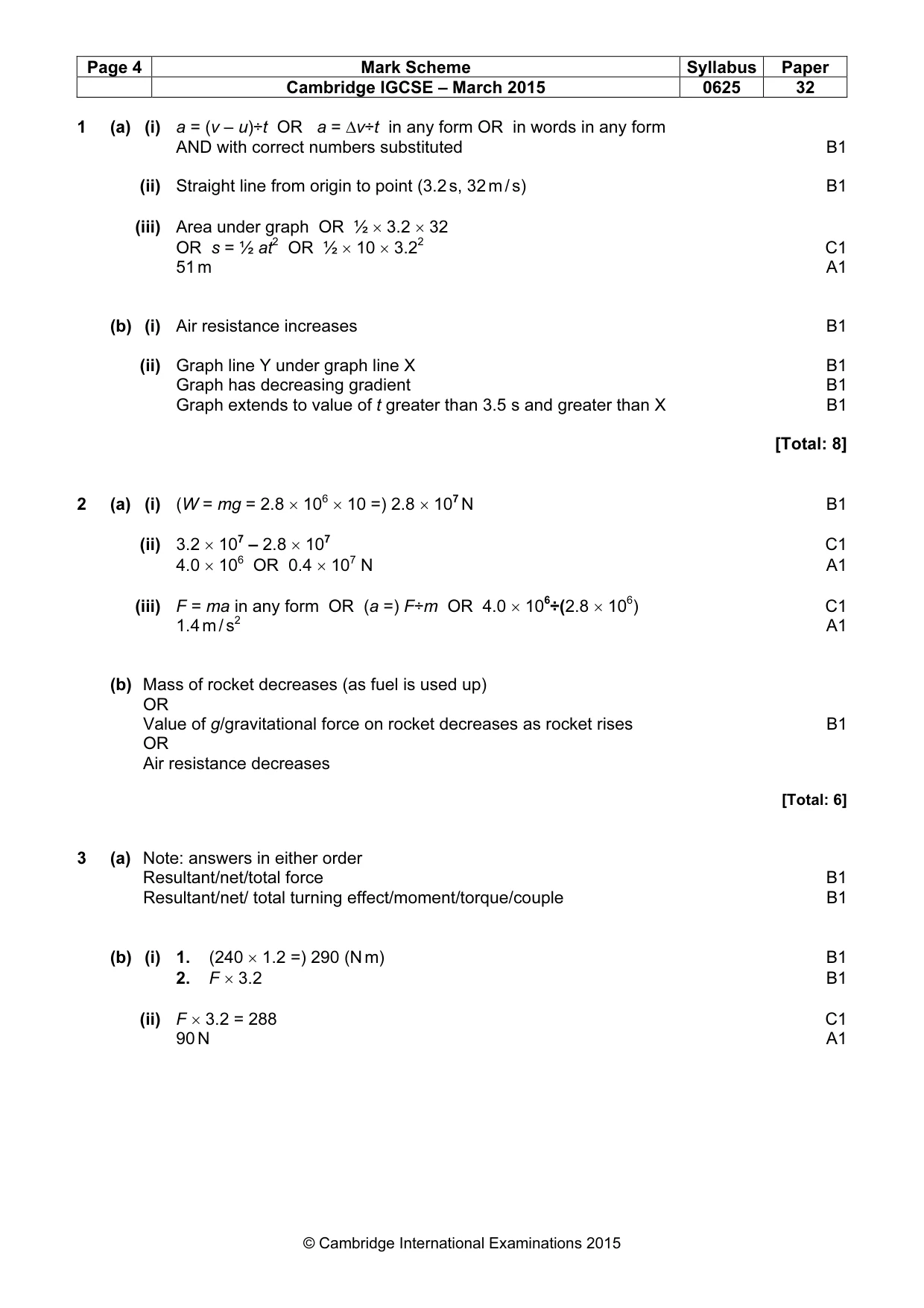 Mark scheme, page 4 of 8
