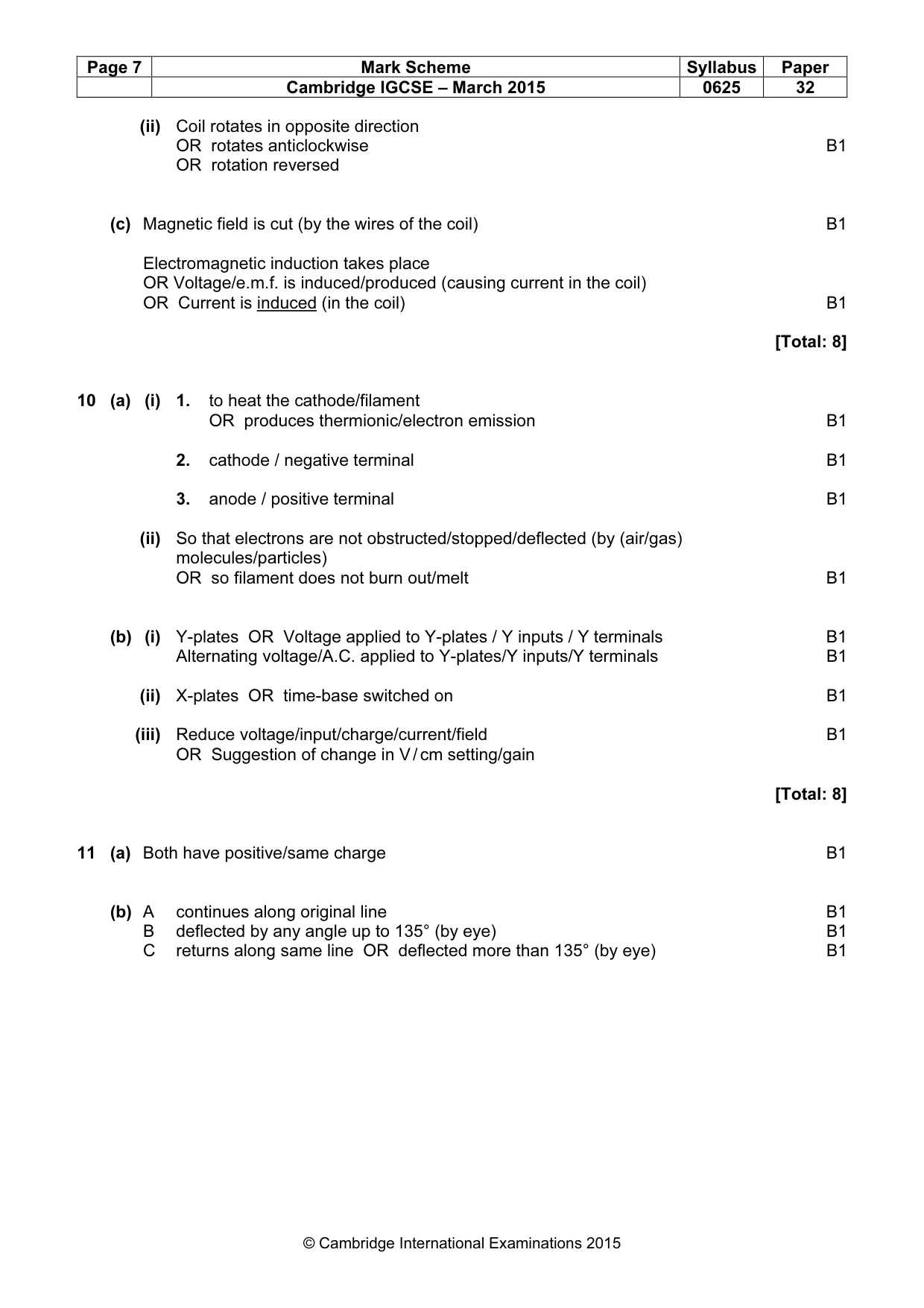Mark scheme, page 7 of 8