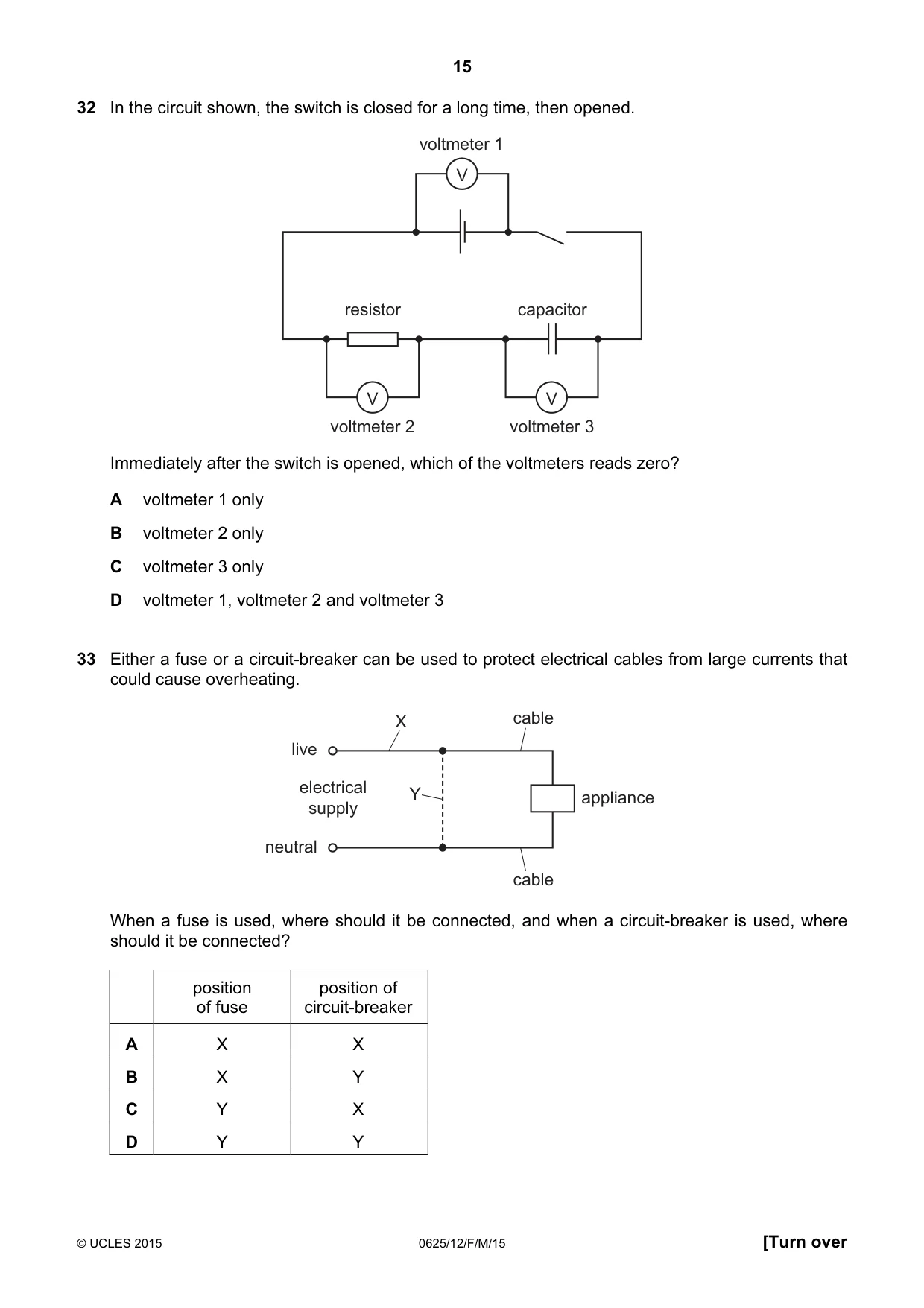 Cambridge IGCSE Physics 0625 2015 Feb/March Paper 1 · Variant 2 question paper, page 15 of 20