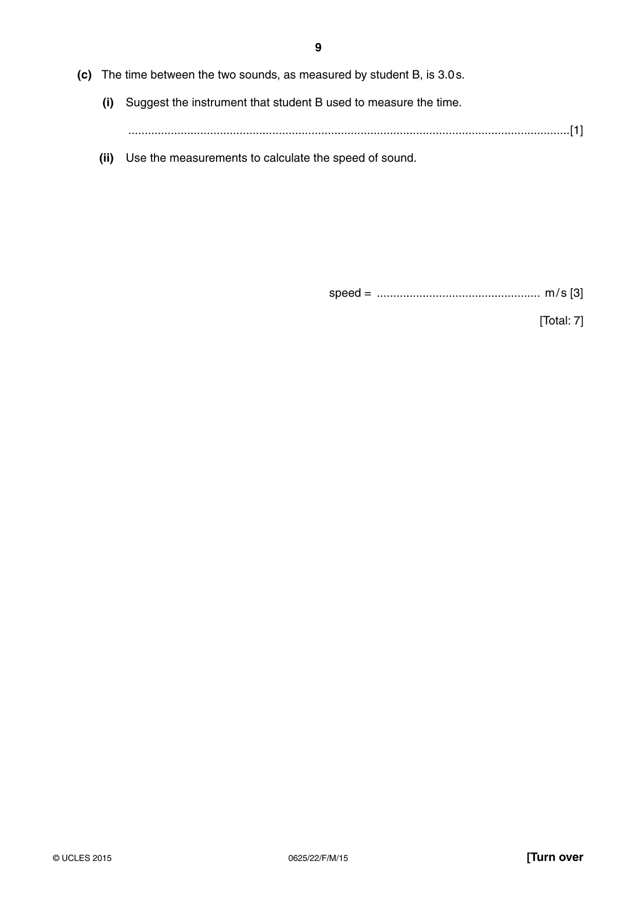 Cambridge IGCSE Physics 0625 2015 Feb/March Paper 2 · Variant 2 question paper, page 9 of 20