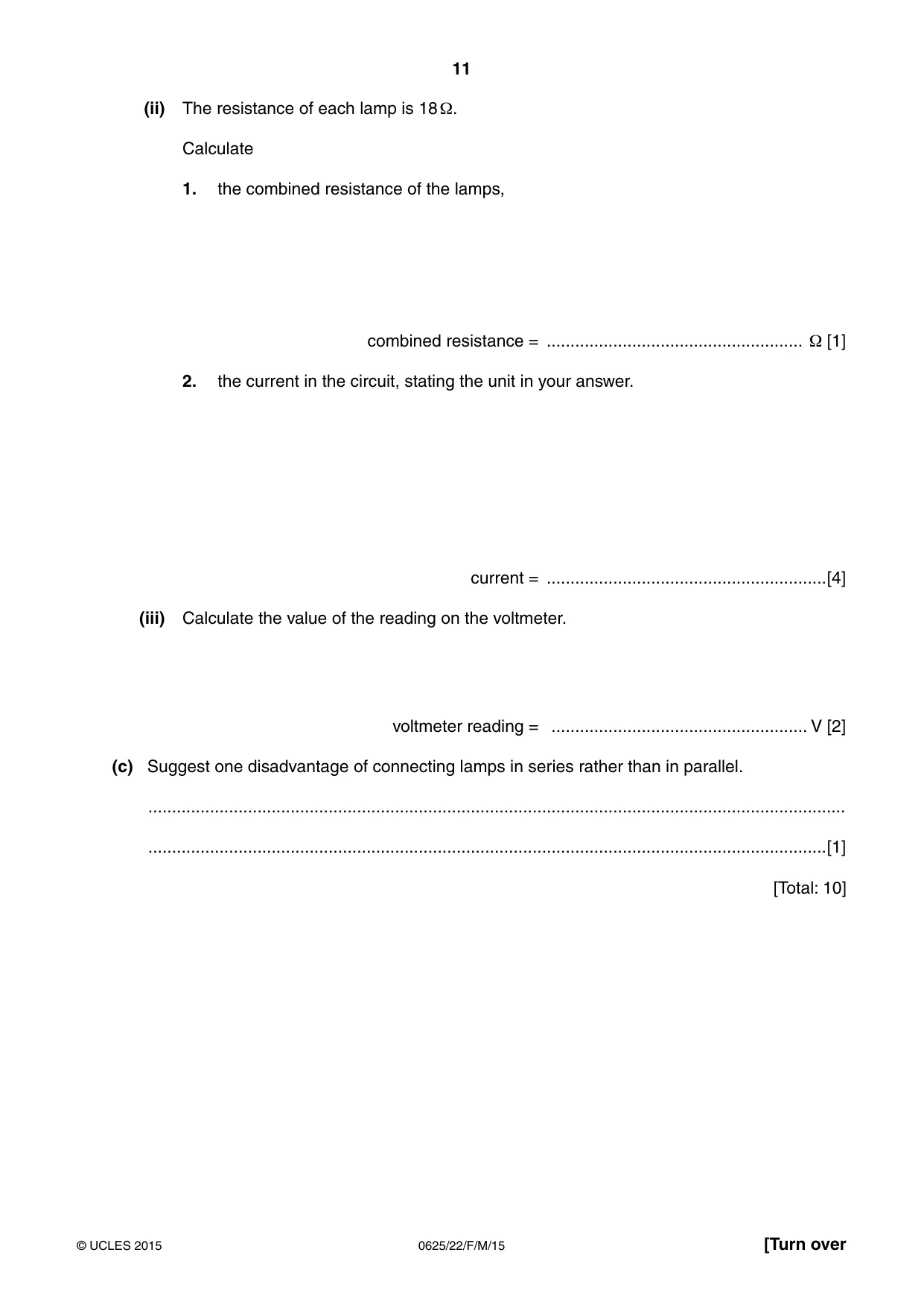 Cambridge IGCSE Physics 0625 2015 Feb/March Paper 2 · Variant 2 question paper, page 11 of 20