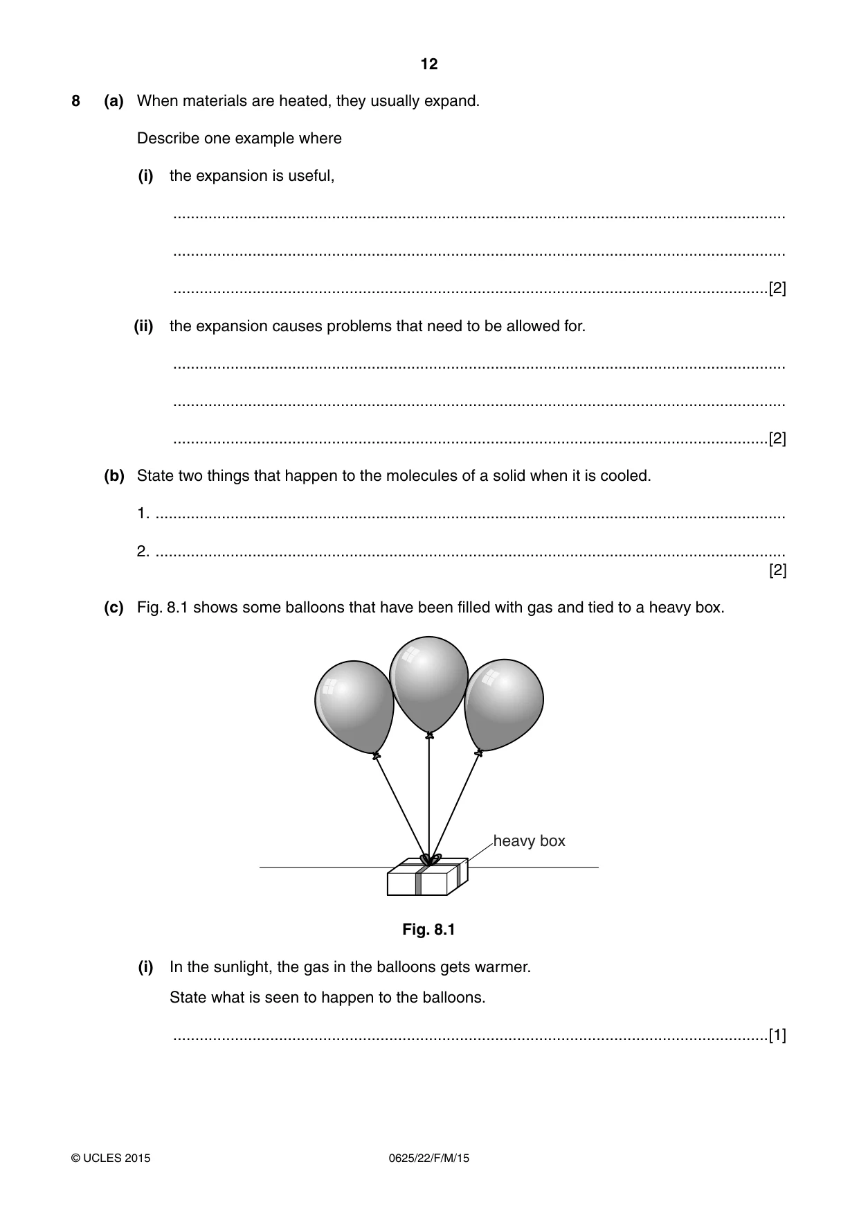 Cambridge IGCSE Physics 0625 2015 Feb/March Paper 2 · Variant 2 question paper, page 12 of 20