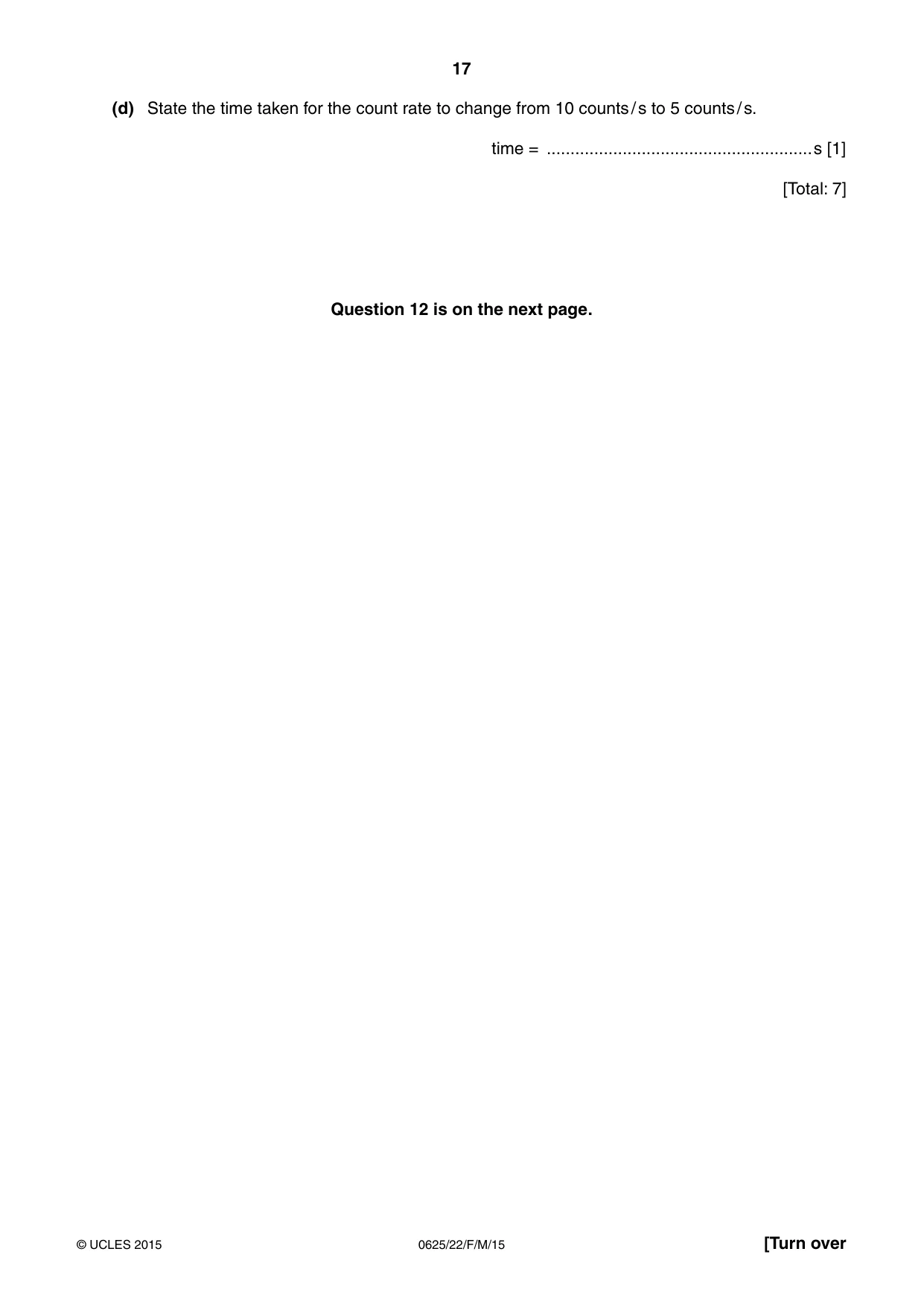 Cambridge IGCSE Physics 0625 2015 Feb/March Paper 2 · Variant 2 question paper, page 17 of 20