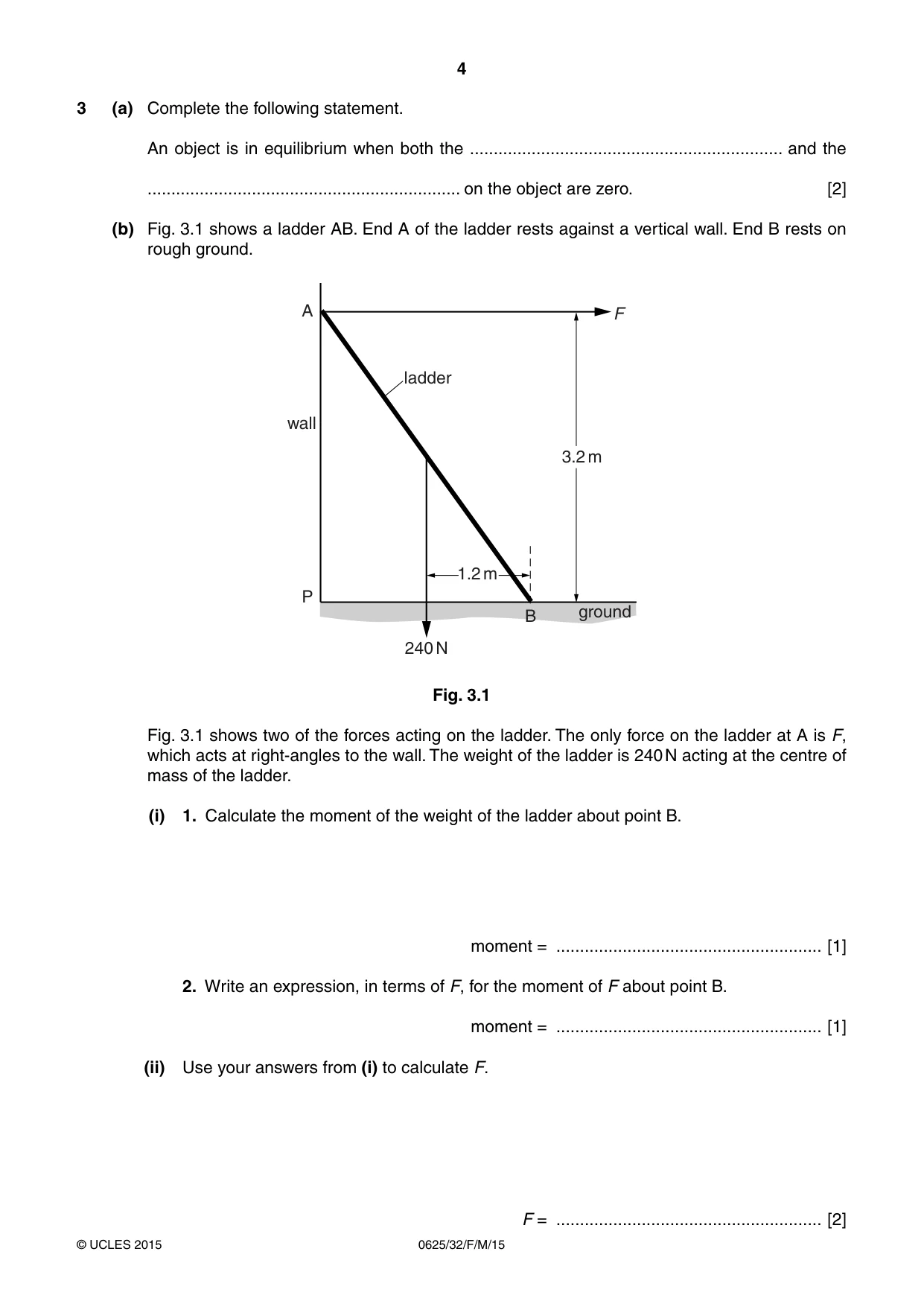 Cambridge IGCSE Physics 0625 2015 Feb/March Paper 3 · Variant 2 question paper, page 4 of 16