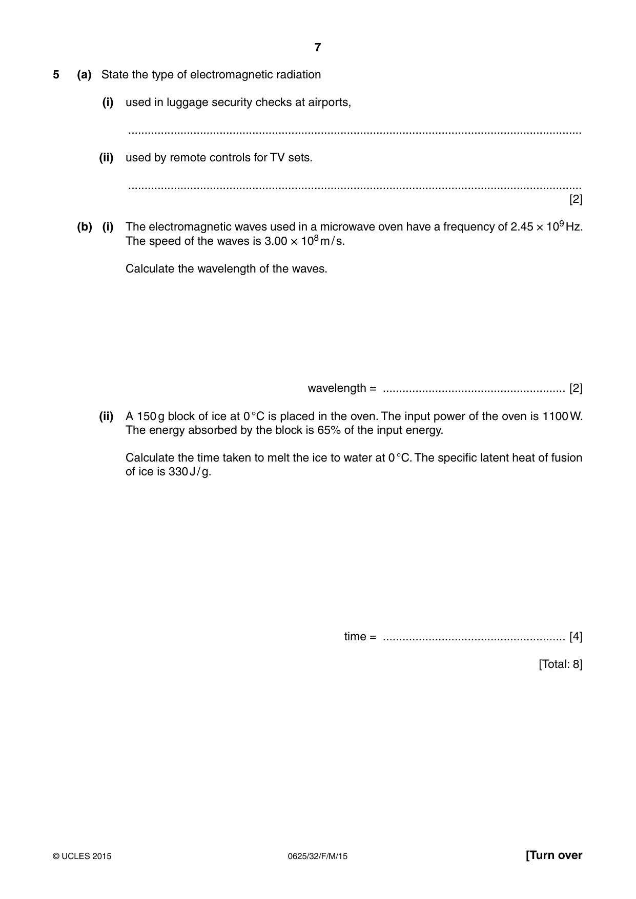 Cambridge IGCSE Physics 0625 2015 Feb/March Paper 3 · Variant 2 question paper, page 7 of 16