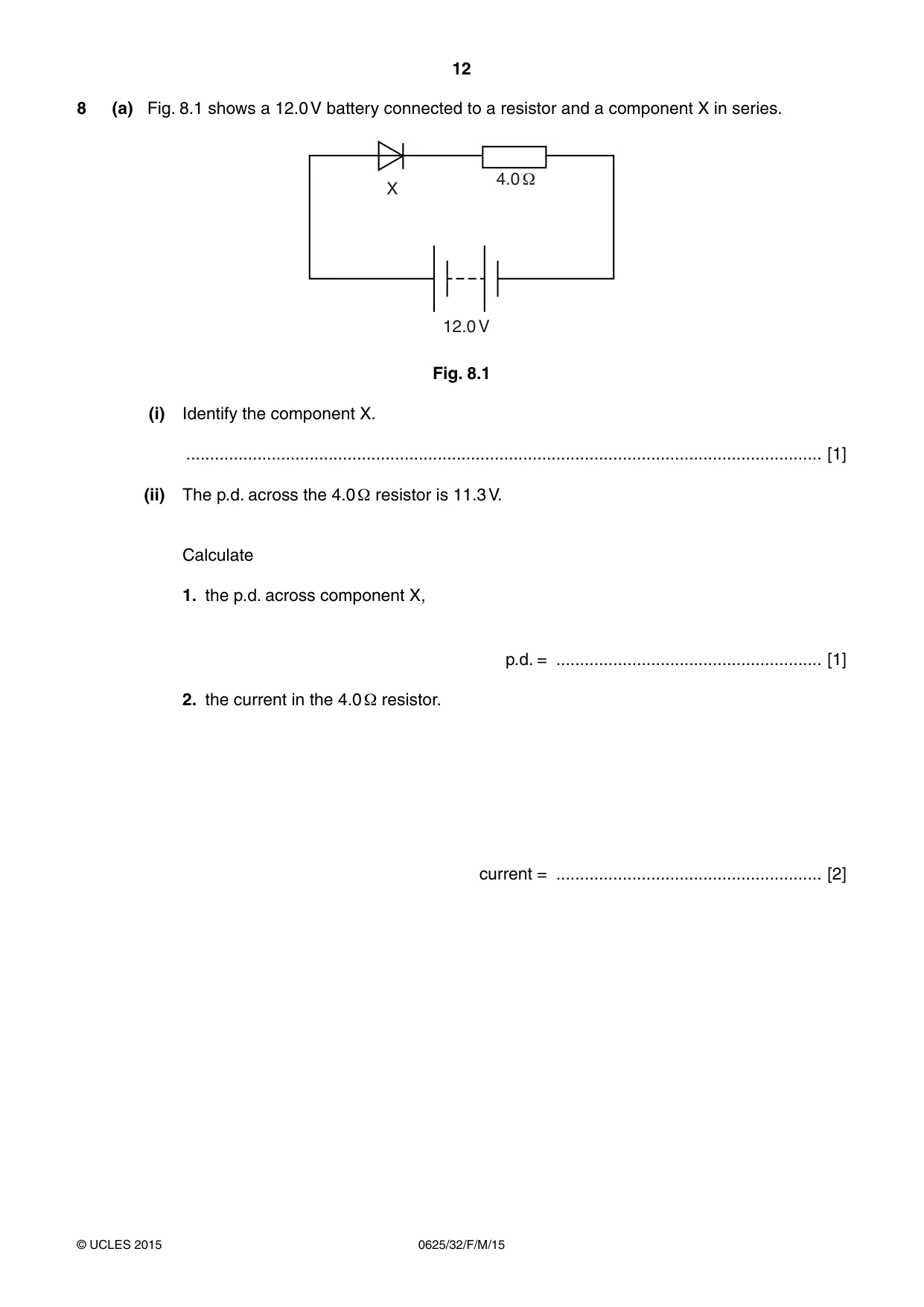Cambridge IGCSE Physics 0625 2015 Feb/March Paper 3 · Variant 2 question paper, page 12 of 16