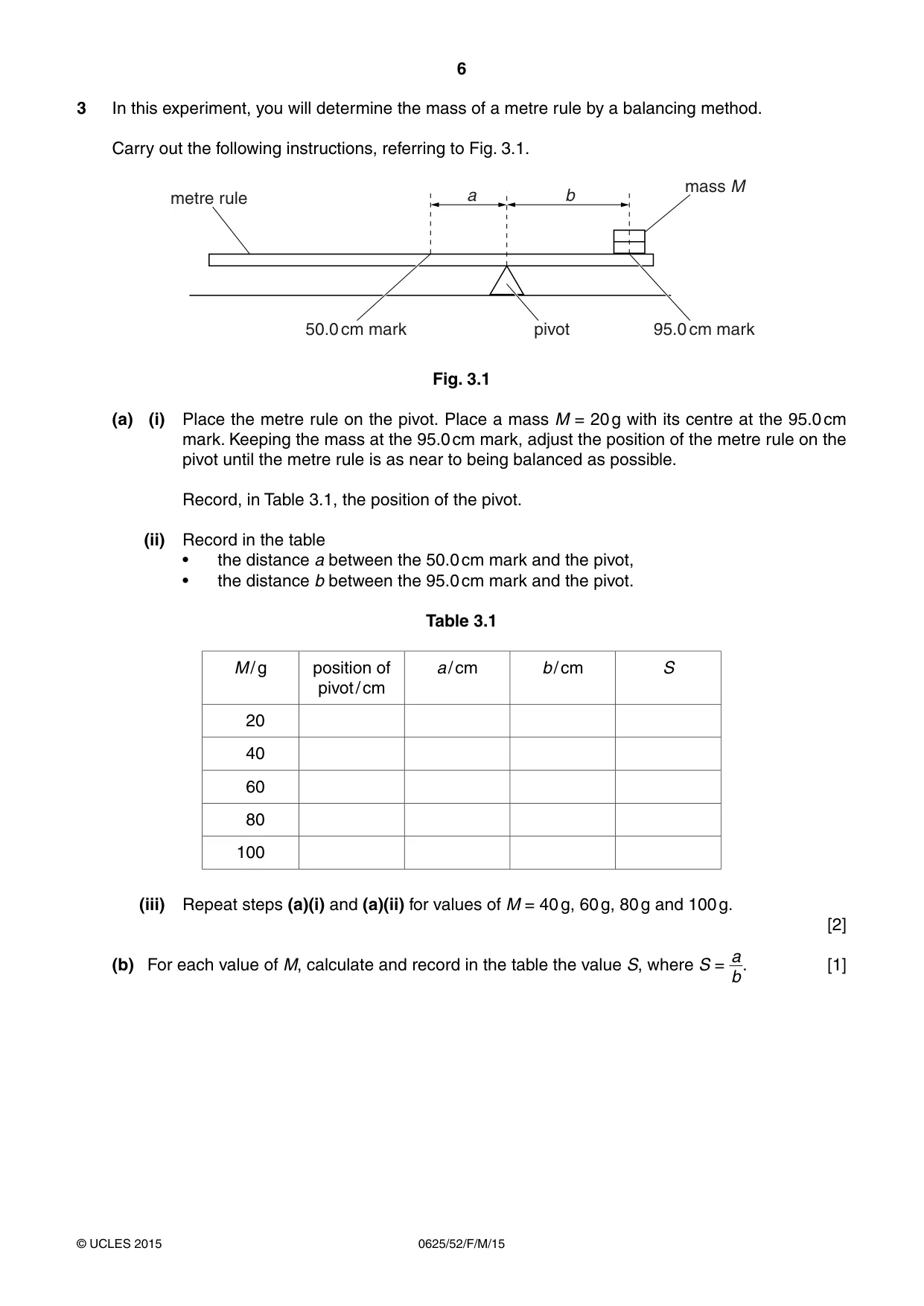 Cambridge IGCSE Physics 0625 2015 Feb/March Paper 5 · Variant 2 question paper, page 6 of 12