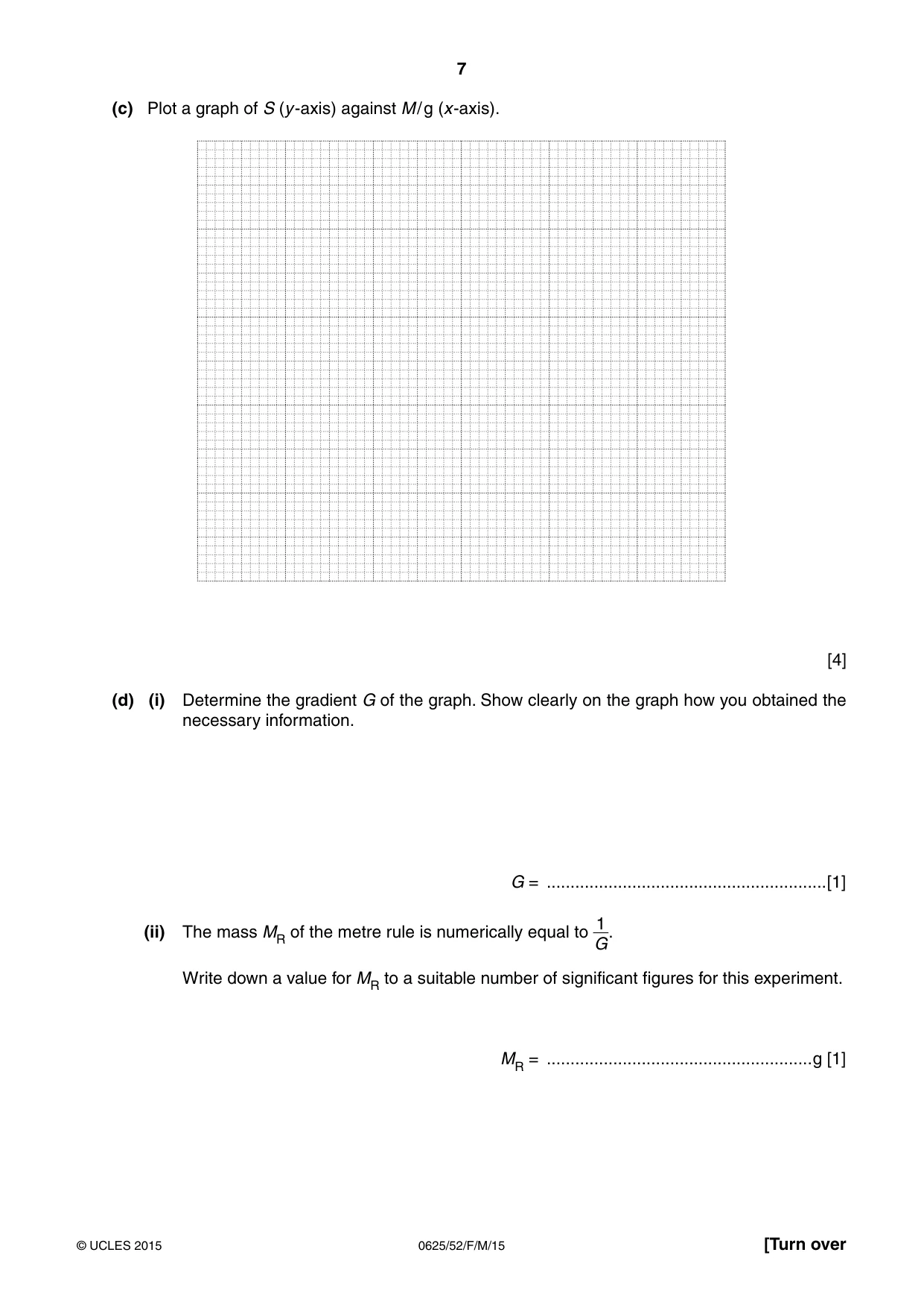 Cambridge IGCSE Physics 0625 2015 Feb/March Paper 5 · Variant 2 question paper, page 7 of 12