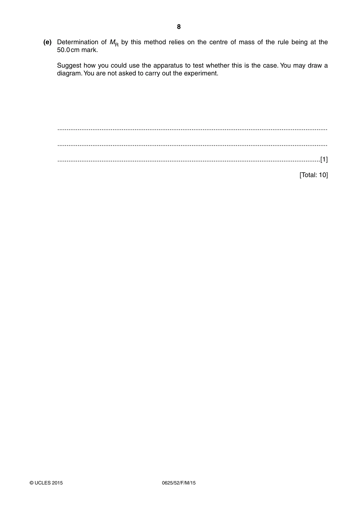 Cambridge IGCSE Physics 0625 2015 Feb/March Paper 5 · Variant 2 question paper, page 8 of 12