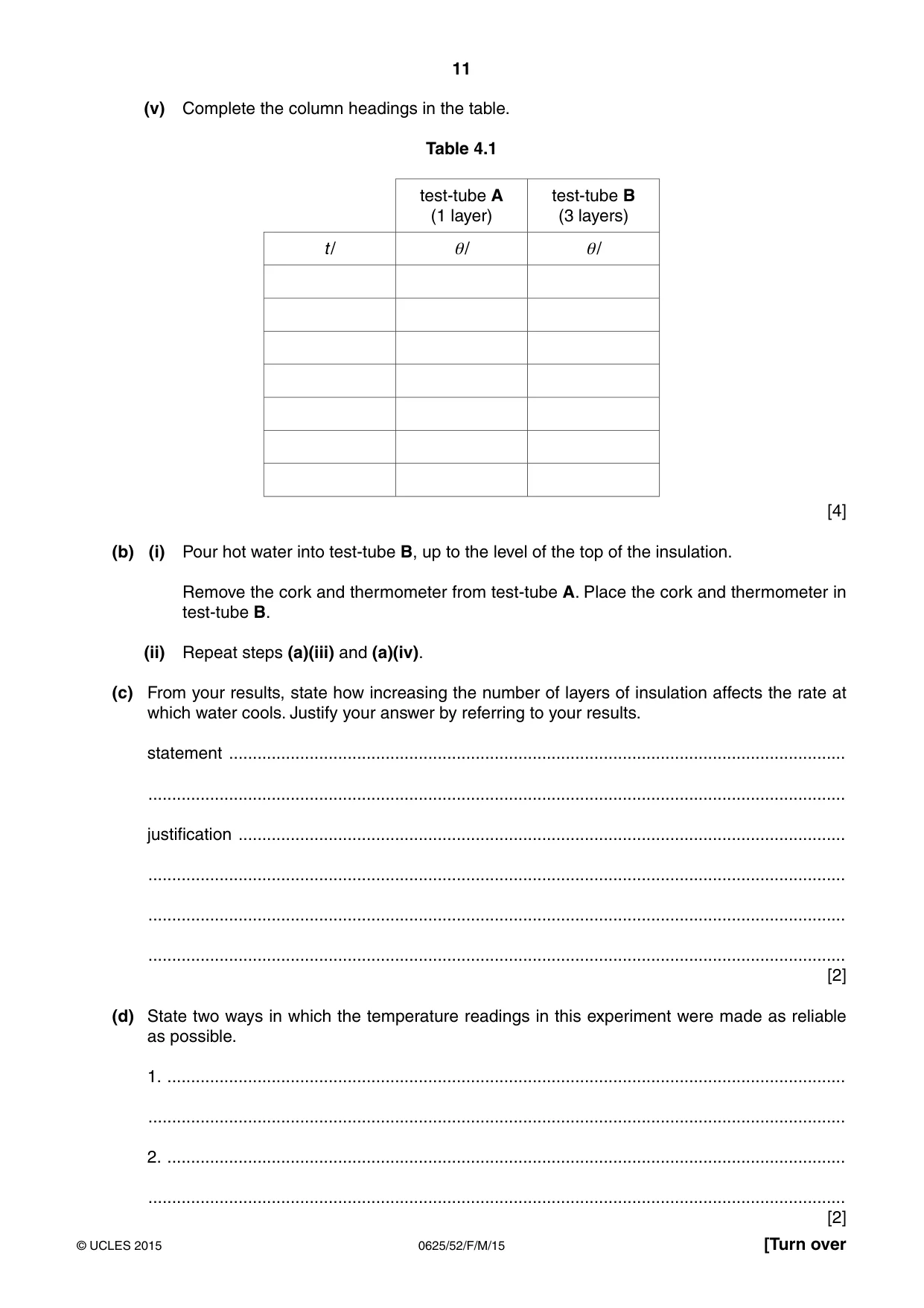 Cambridge IGCSE Physics 0625 2015 Feb/March Paper 5 · Variant 2 question paper, page 11 of 12