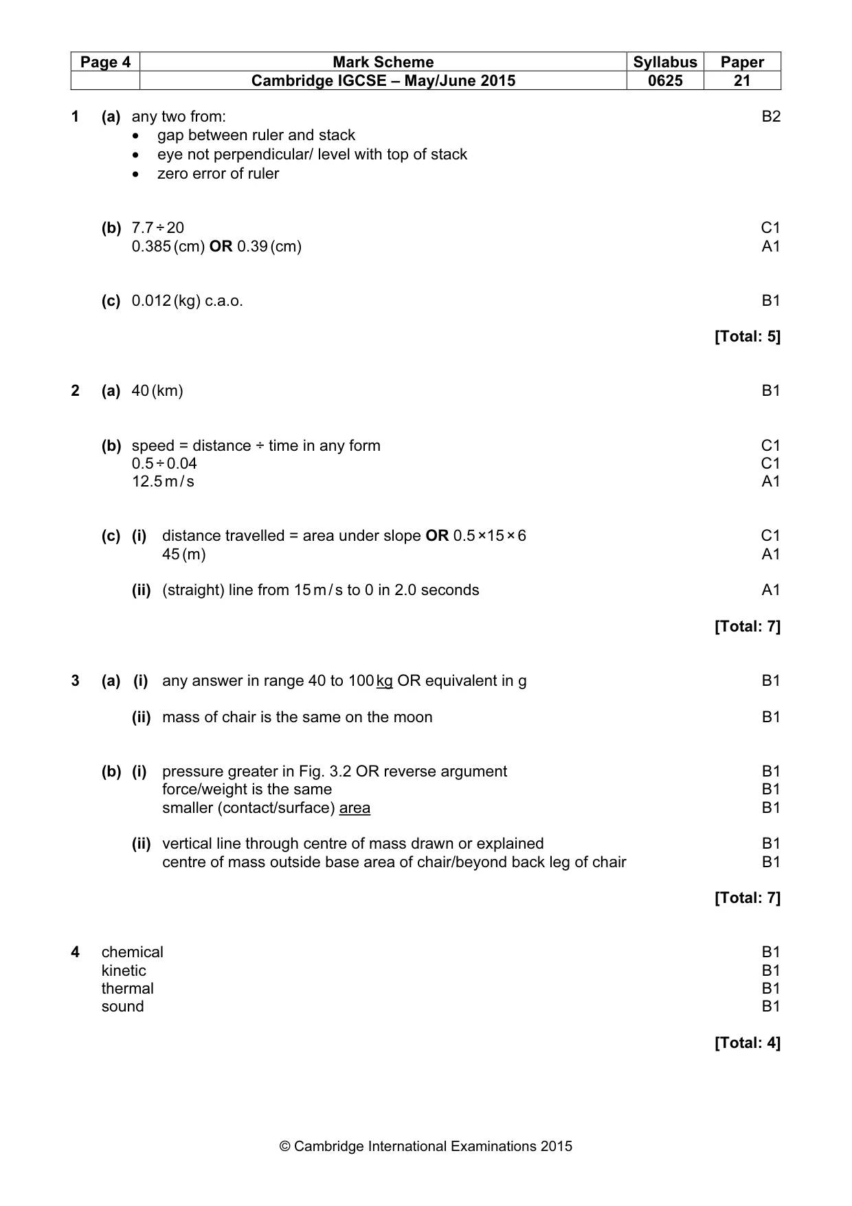 Mark scheme, page 4 of 7
