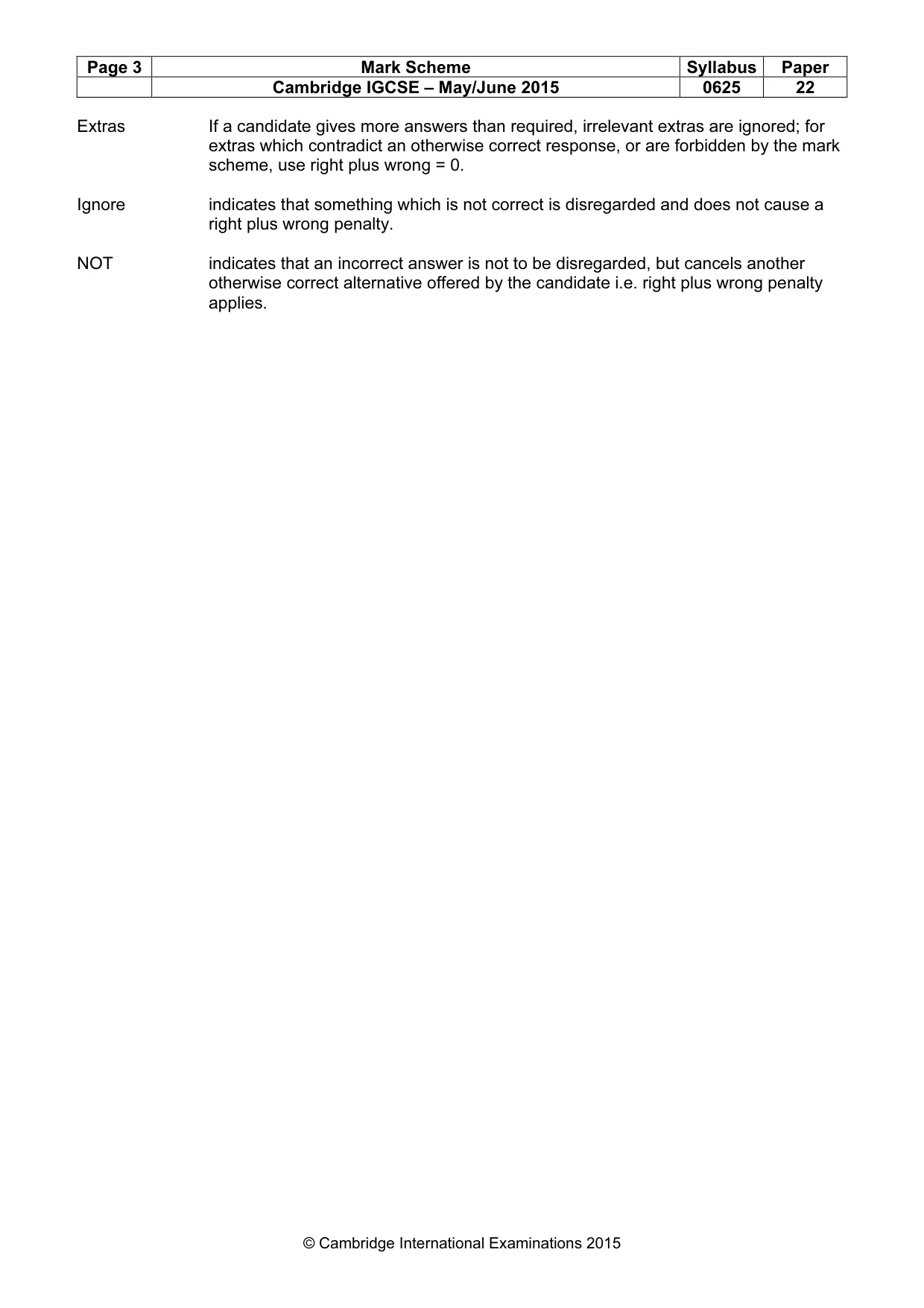 Mark scheme, page 3 of 8
