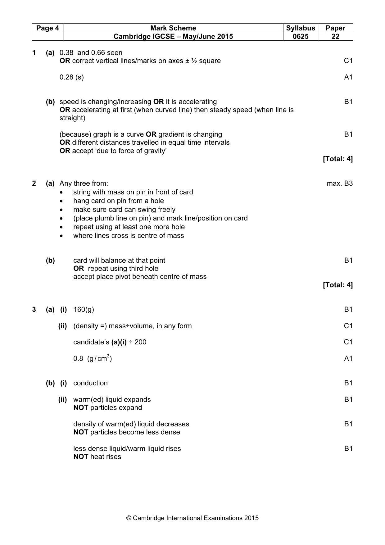 Mark scheme, page 4 of 8