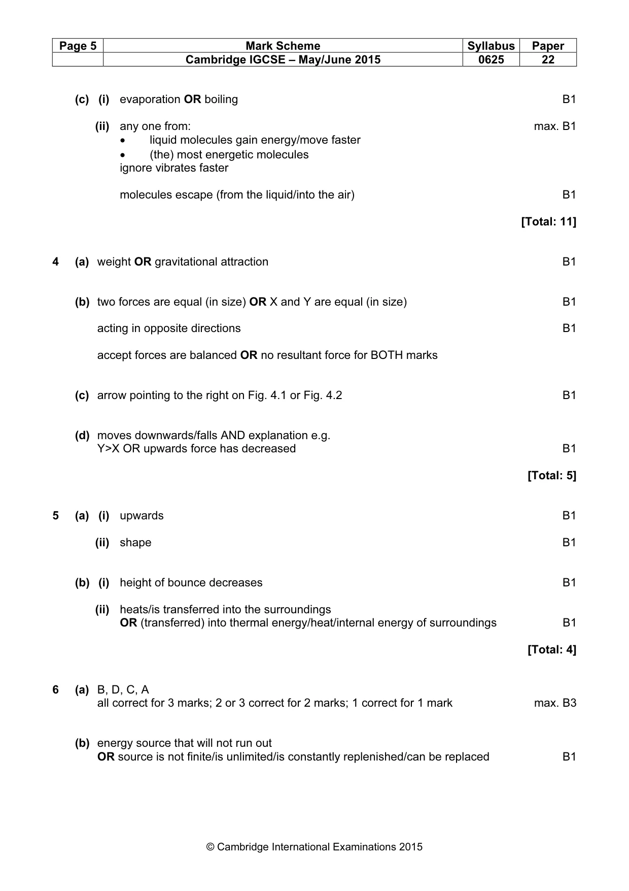 Mark scheme, page 5 of 8