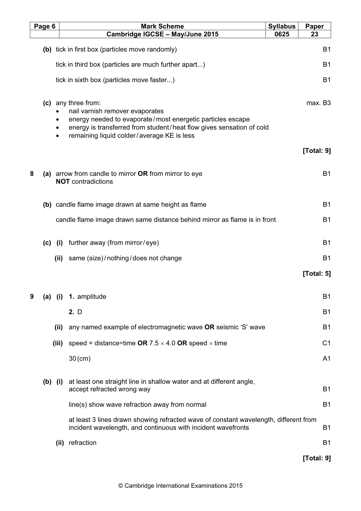 Mark scheme, page 6 of 8