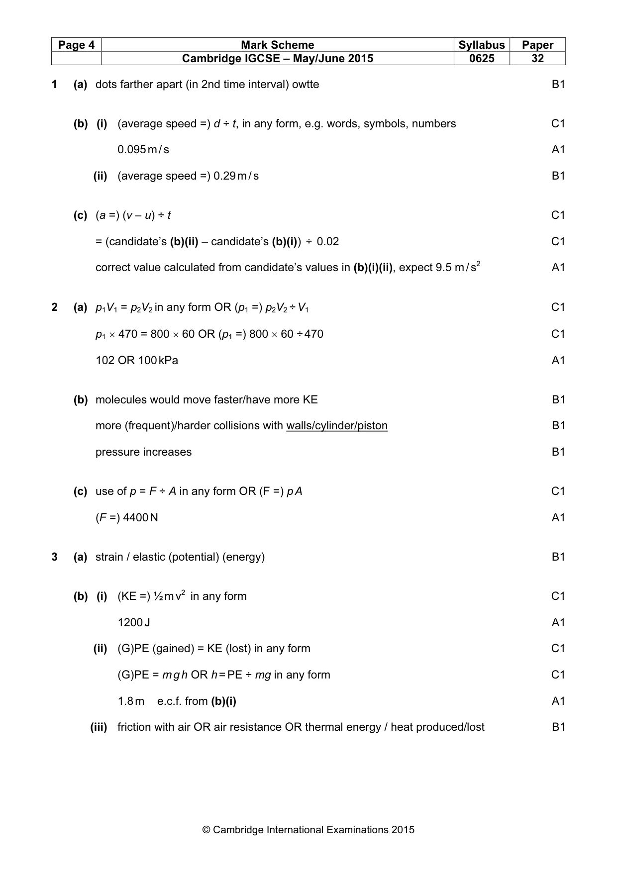 Mark scheme, page 4 of 7