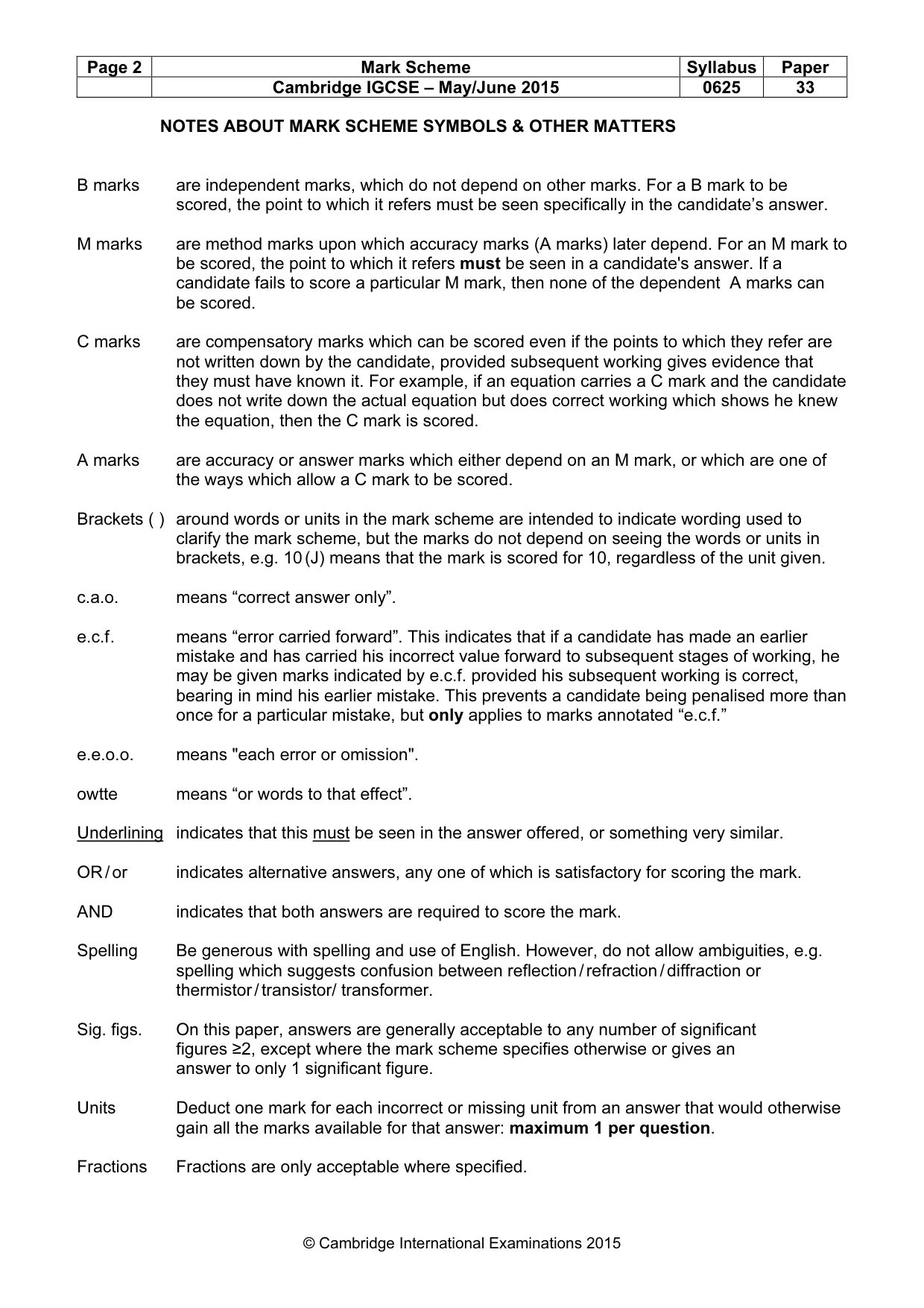 Mark scheme, page 2 of 7
