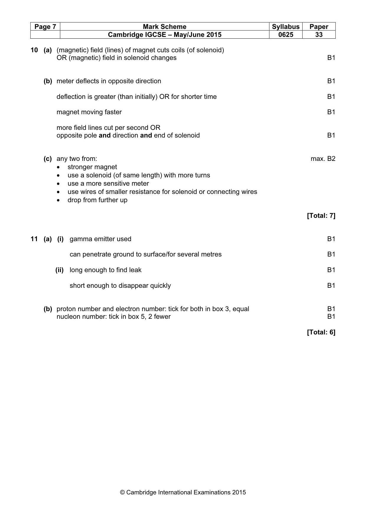 Mark scheme, page 7 of 7