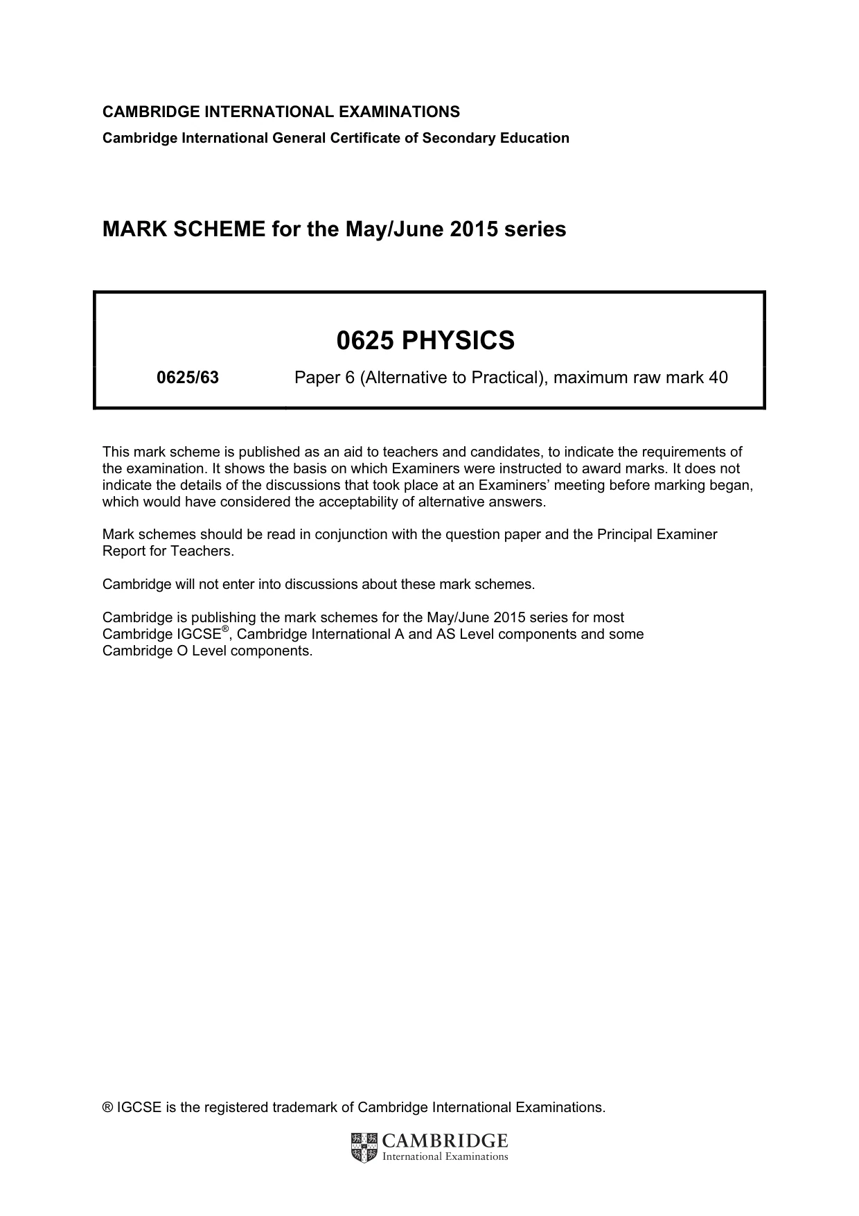 Mark scheme, page 1 of 5