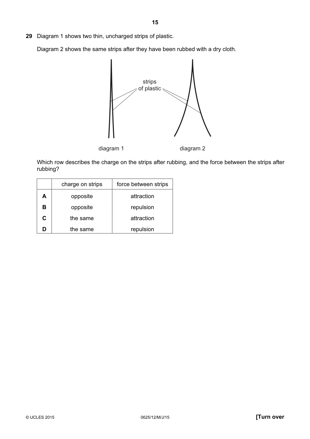 Cambridge IGCSE Physics 0625 2015 May/June Paper 1 · Variant 2 question paper, page 15 of 20