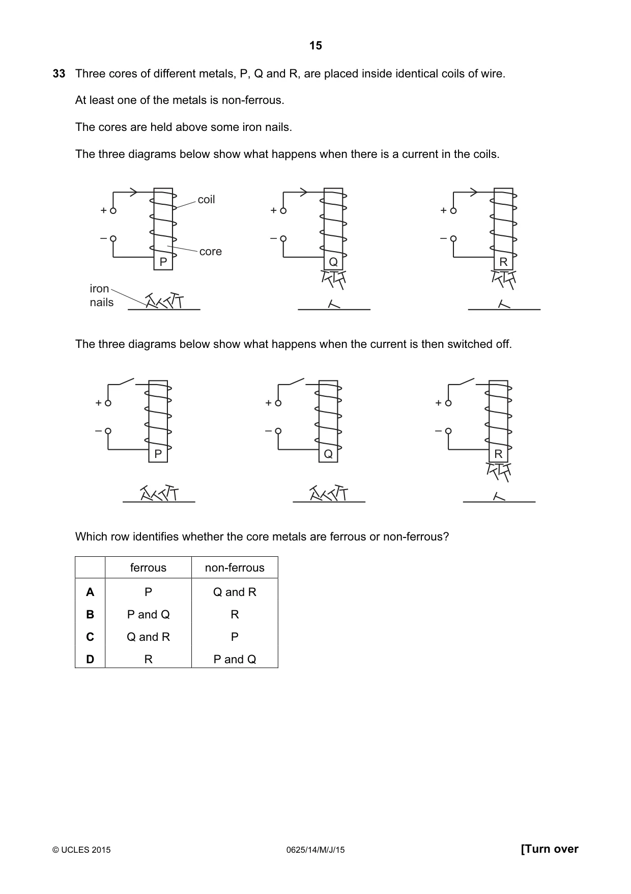 Cambridge IGCSE Physics 0625 2015 May/June Paper 1 · Variant 4 question paper, page 15 of 20