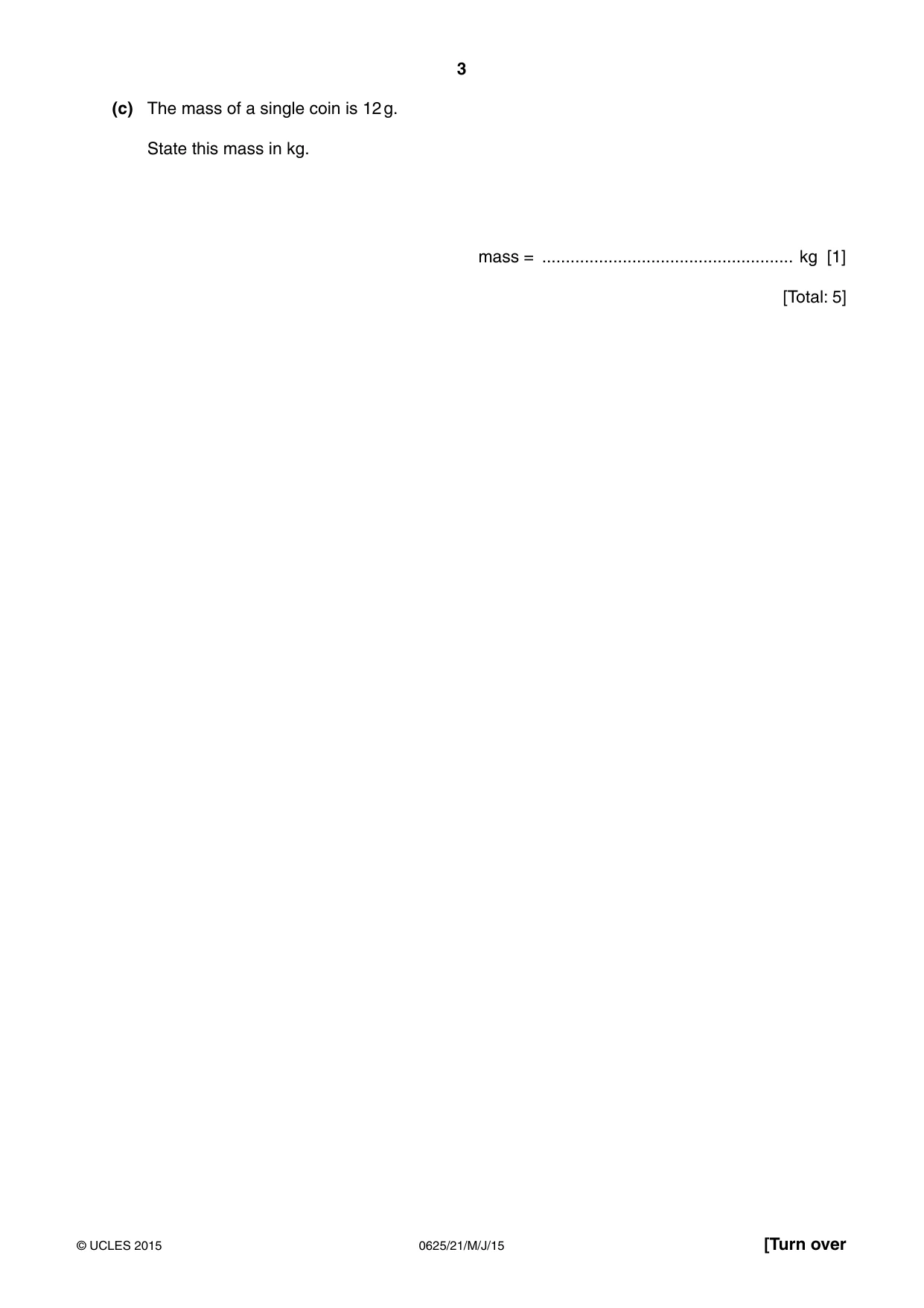 Cambridge IGCSE Physics 0625 2015 May/June Paper 2 · Variant 1 question paper, page 3 of 20