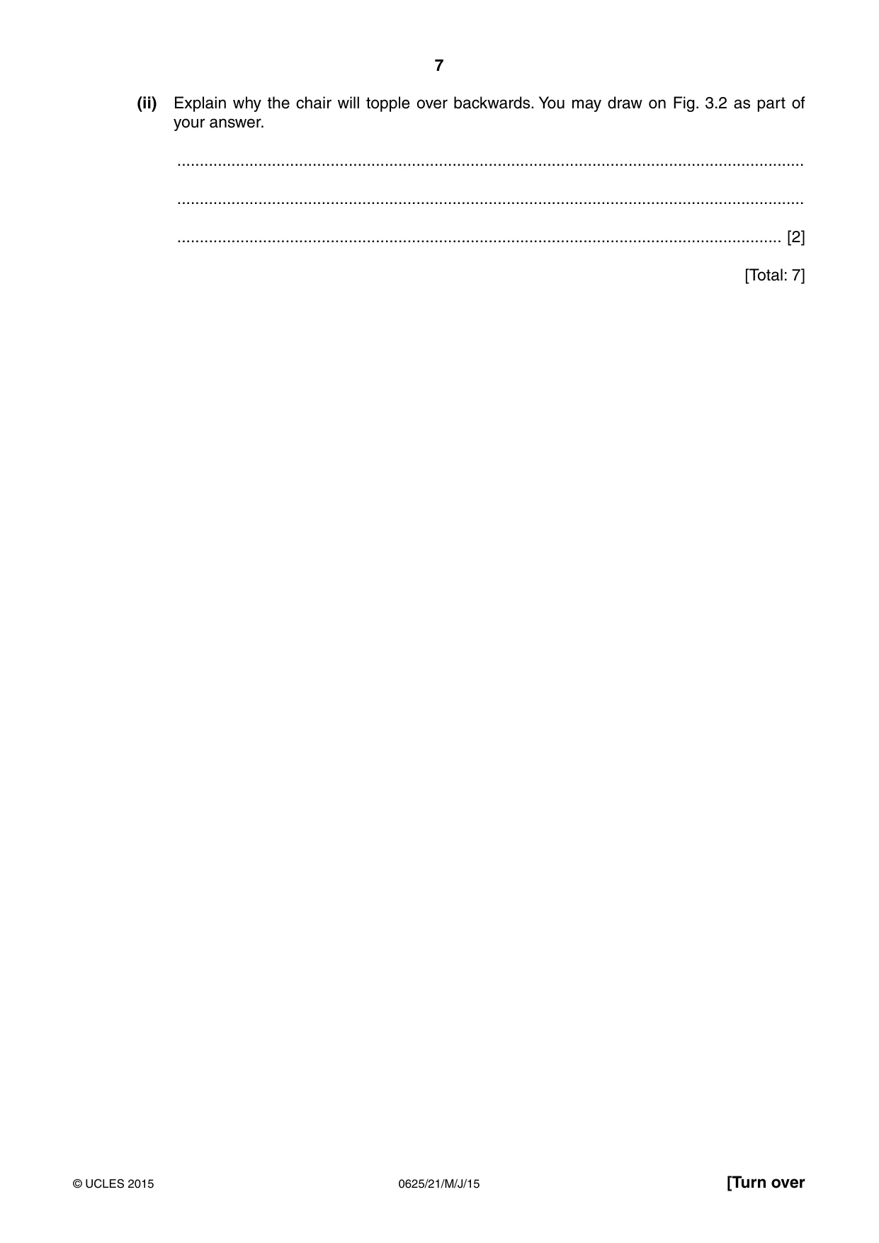 Cambridge IGCSE Physics 0625 2015 May/June Paper 2 · Variant 1 question paper, page 7 of 20