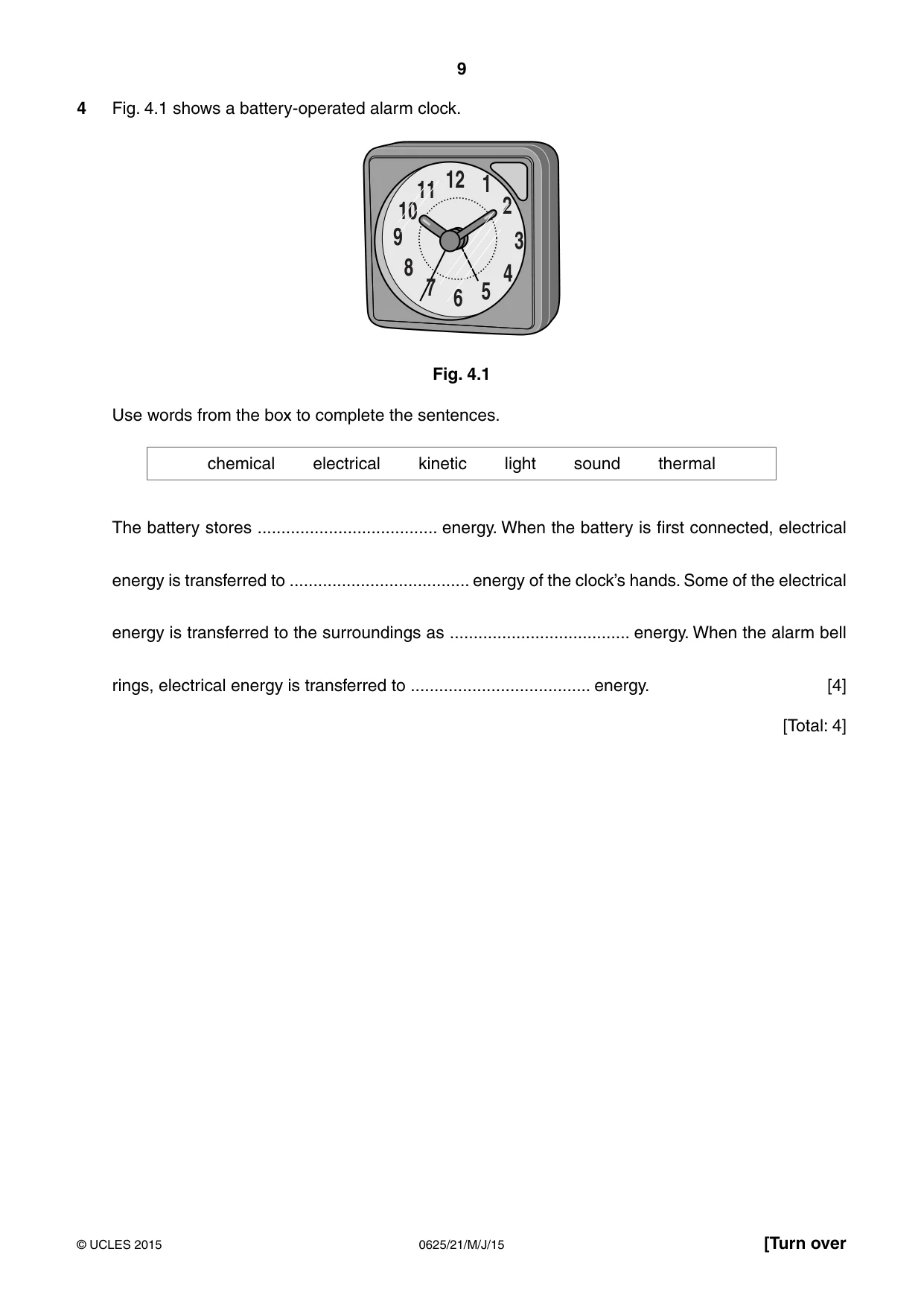 Cambridge IGCSE Physics 0625 2015 May/June Paper 2 · Variant 1 question paper, page 9 of 20
