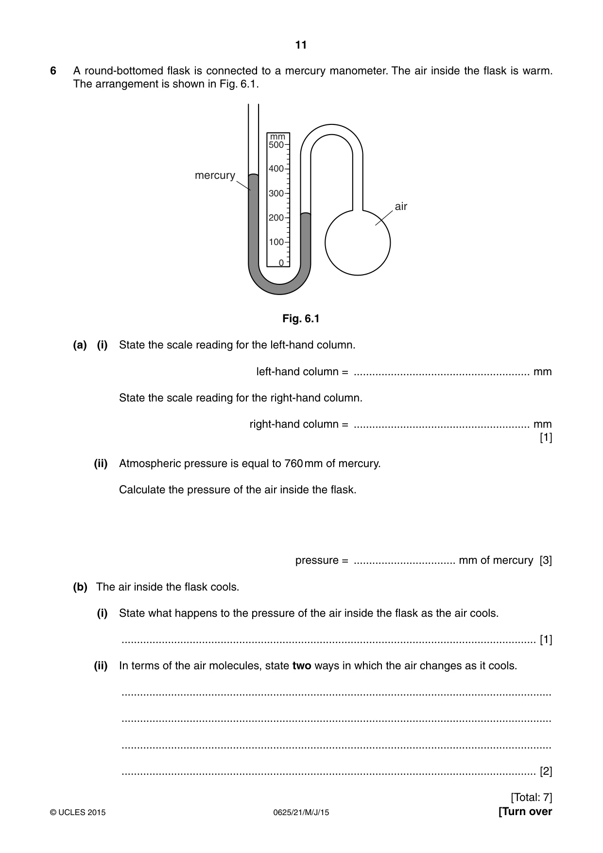 Cambridge IGCSE Physics 0625 2015 May/June Paper 2 · Variant 1 question paper, page 11 of 20