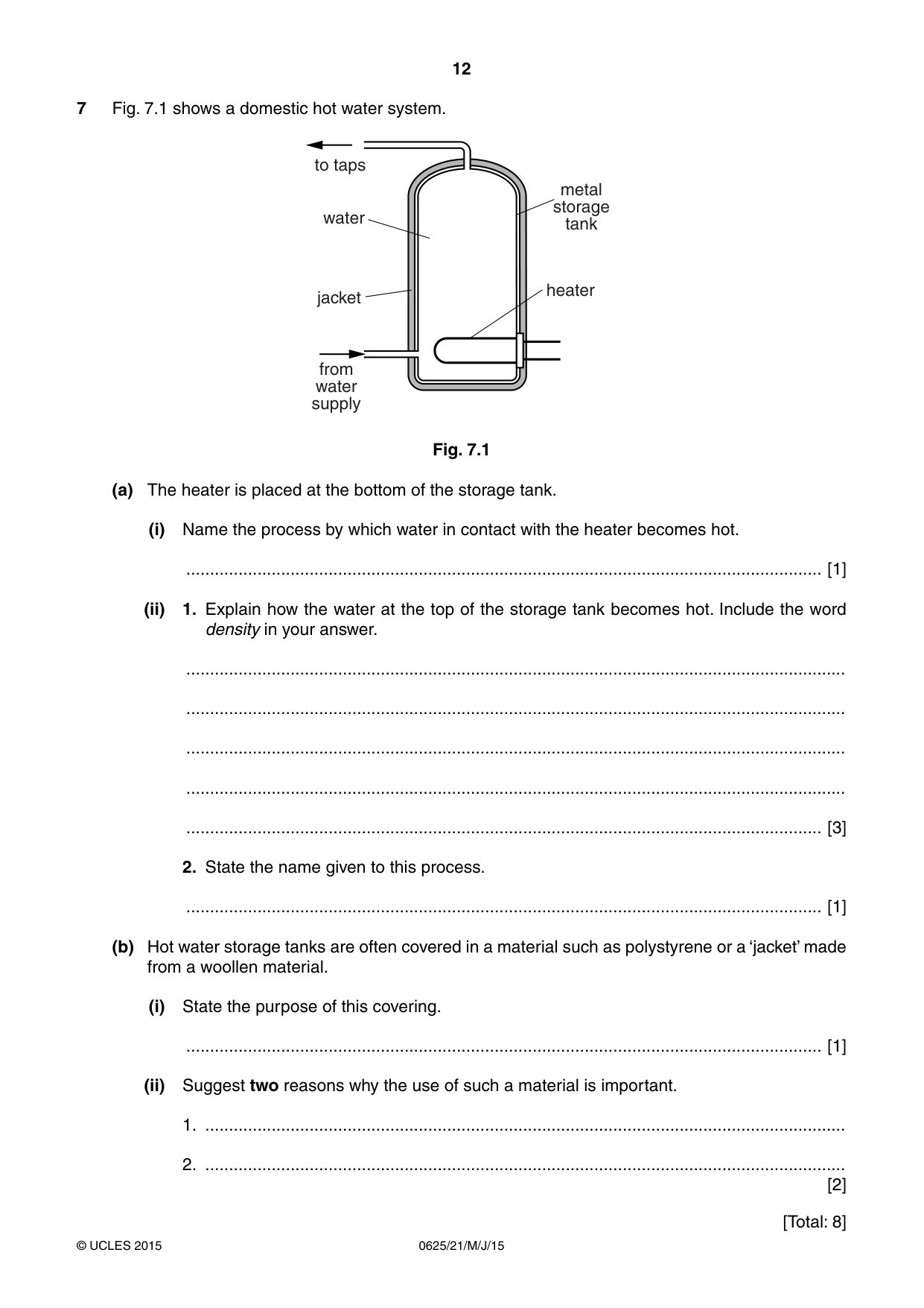 Cambridge IGCSE Physics 0625 2015 May/June Paper 2 · Variant 1 question paper, page 12 of 20