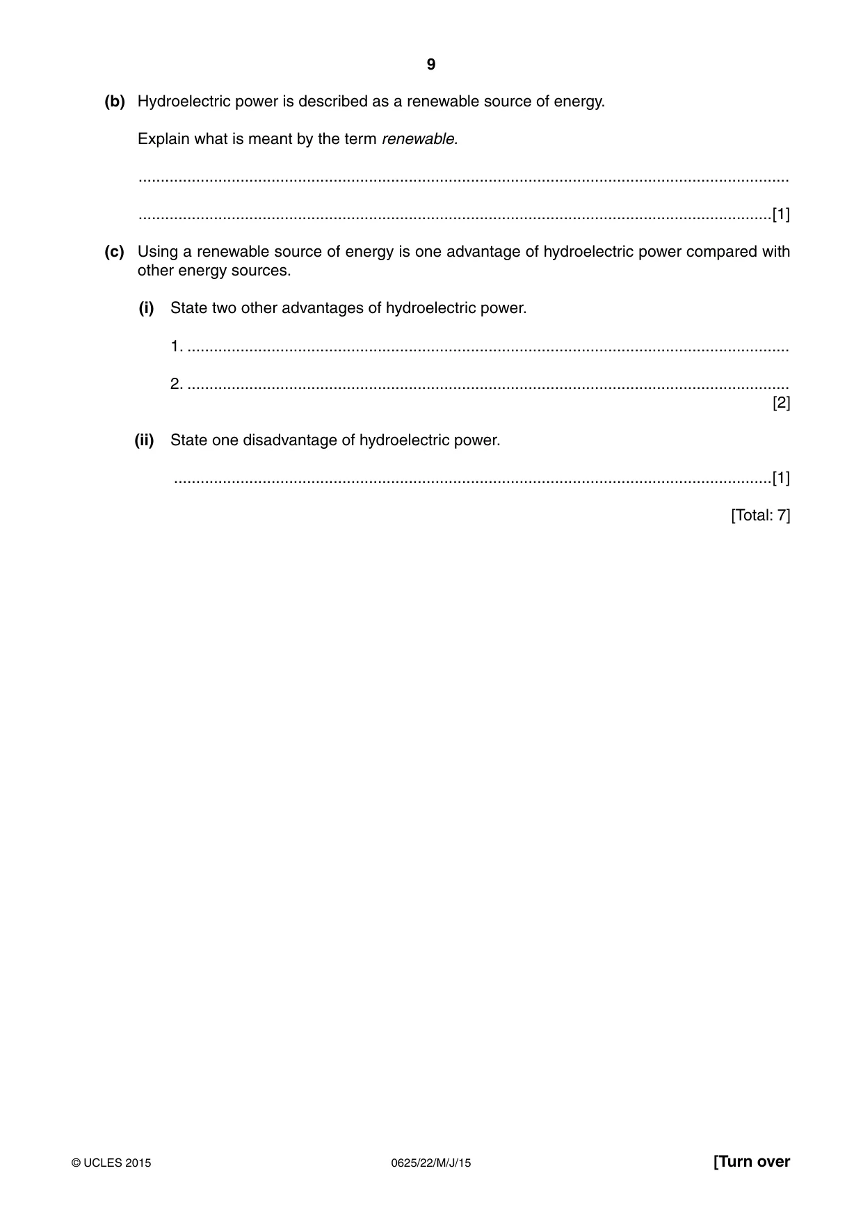 Cambridge IGCSE Physics 0625 2015 May/June Paper 2 · Variant 2 question paper, page 9 of 16