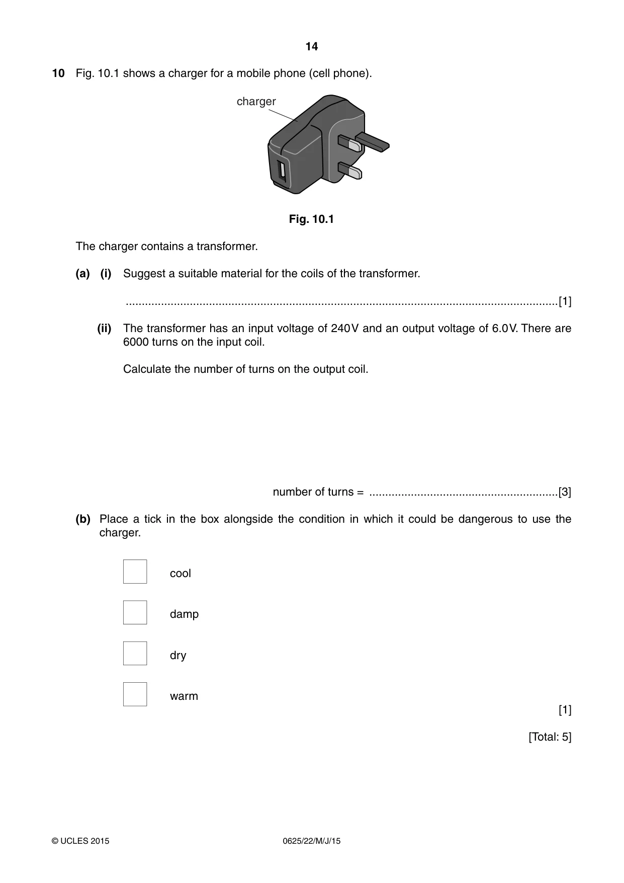 Cambridge IGCSE Physics 0625 2015 May/June Paper 2 · Variant 2 question paper, page 14 of 16