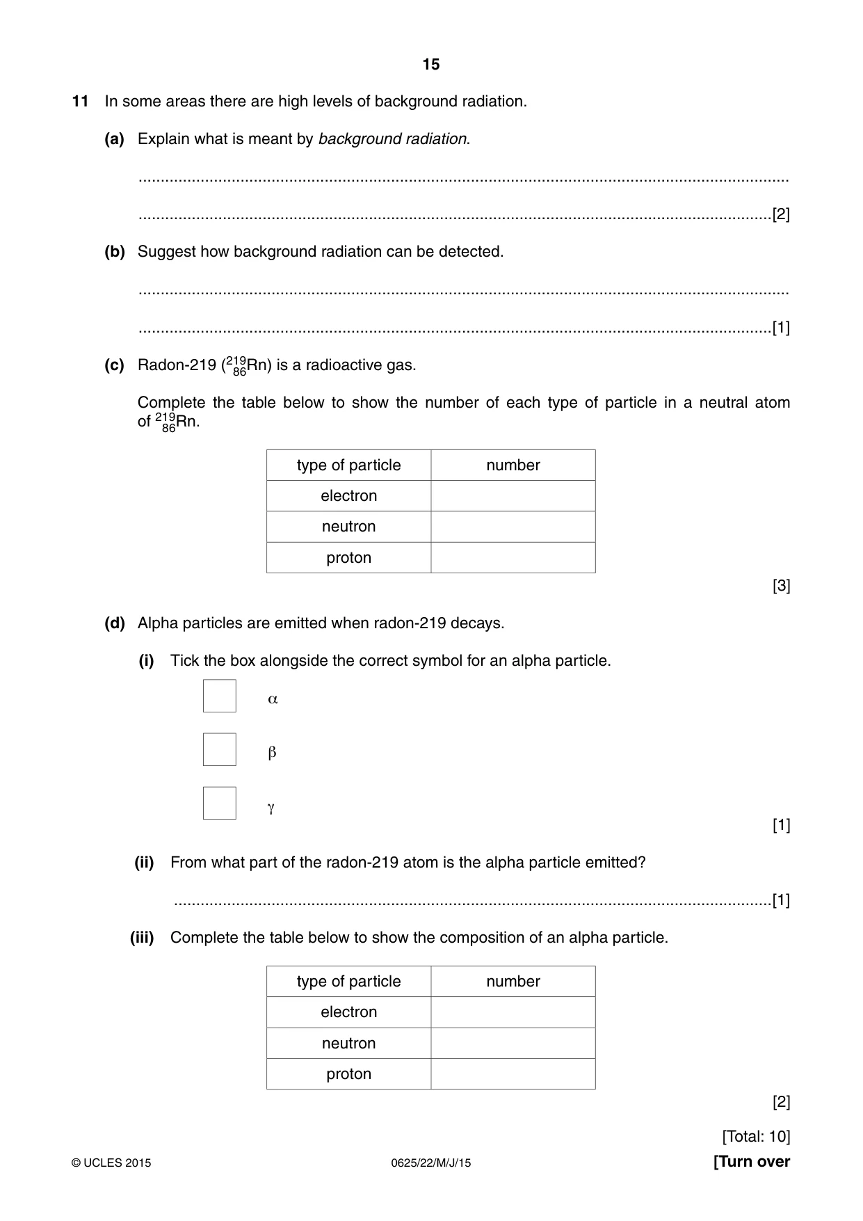 Cambridge IGCSE Physics 0625 2015 May/June Paper 2 · Variant 2 question paper, page 15 of 16