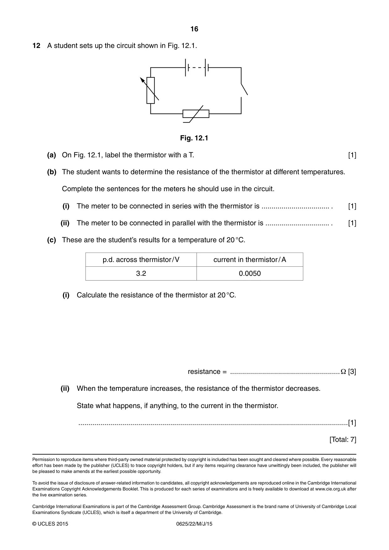 Cambridge IGCSE Physics 0625 2015 May/June Paper 2 · Variant 2 question paper, page 16 of 16