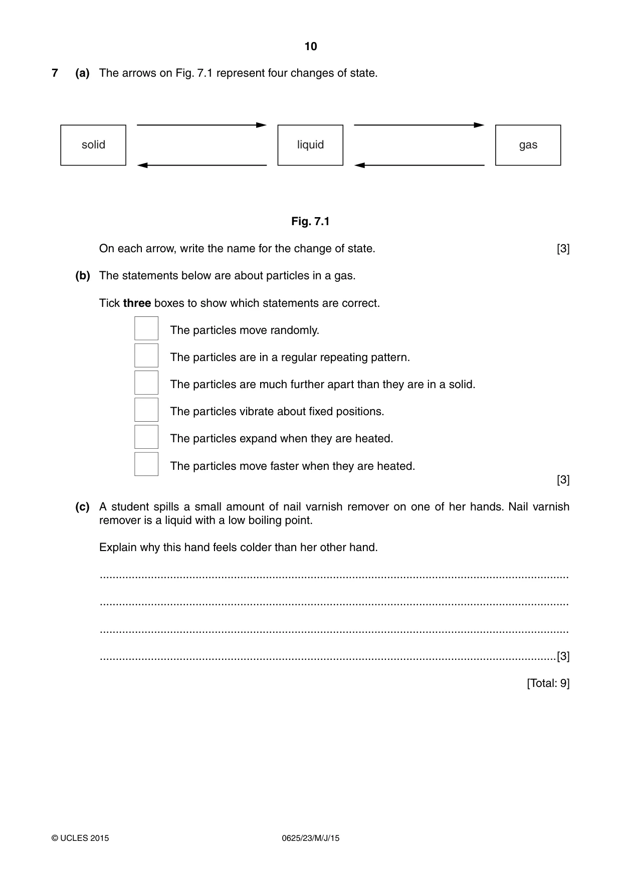 Cambridge IGCSE Physics 0625 2015 May/June Paper 2 · Variant 3 question paper, page 10 of 20