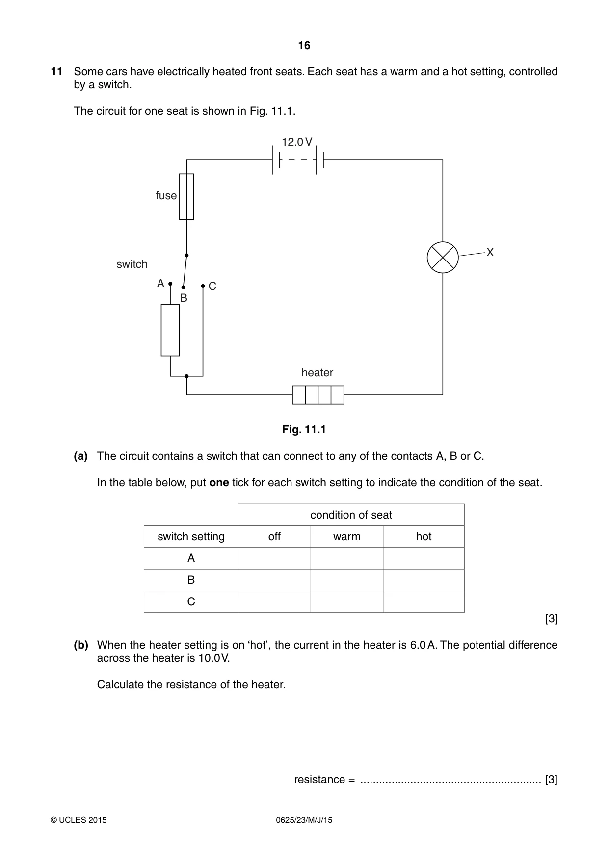 Cambridge IGCSE Physics 0625 2015 May/June Paper 2 · Variant 3 question paper, page 16 of 20