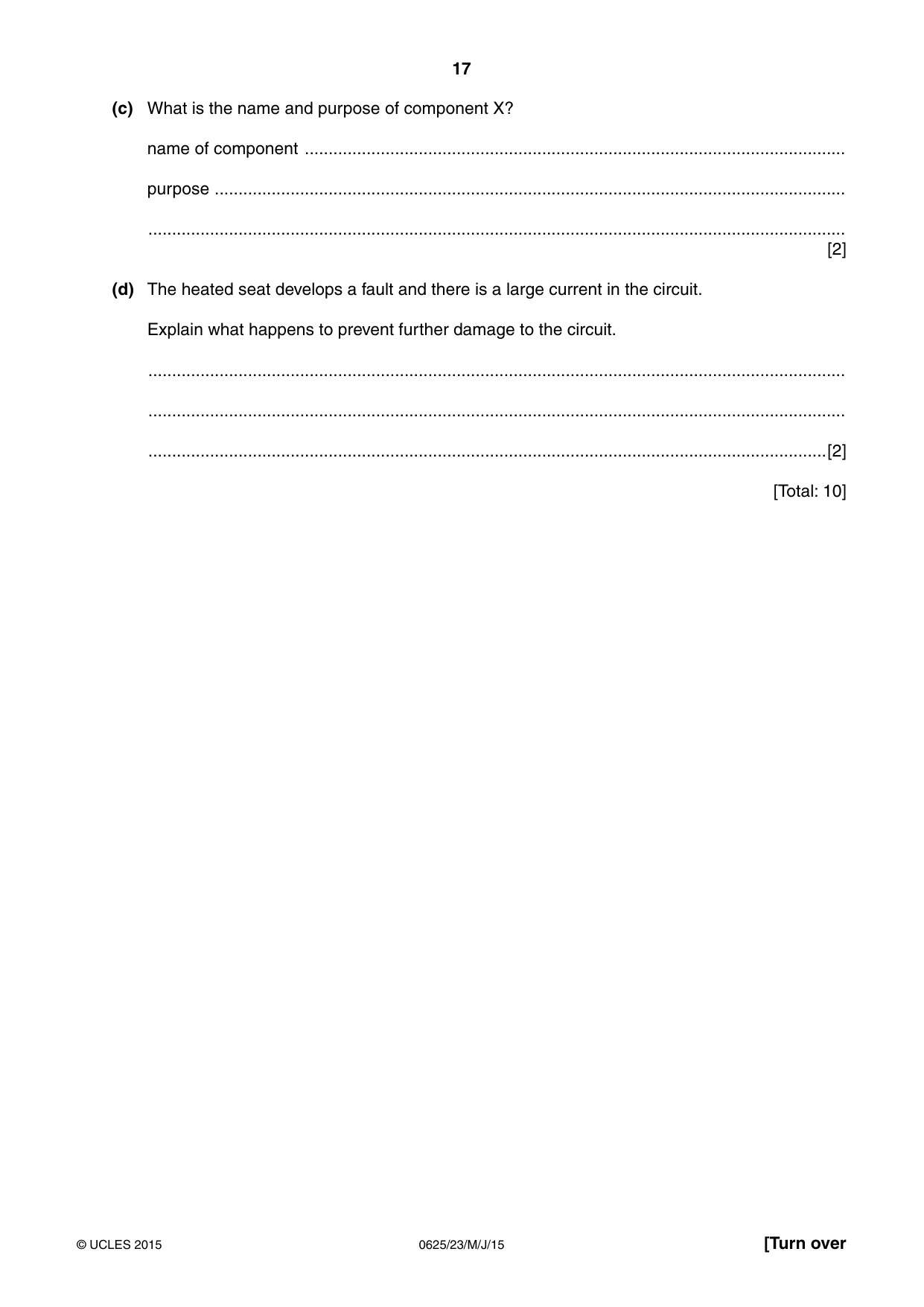 Cambridge IGCSE Physics 0625 2015 May/June Paper 2 · Variant 3 question paper, page 17 of 20