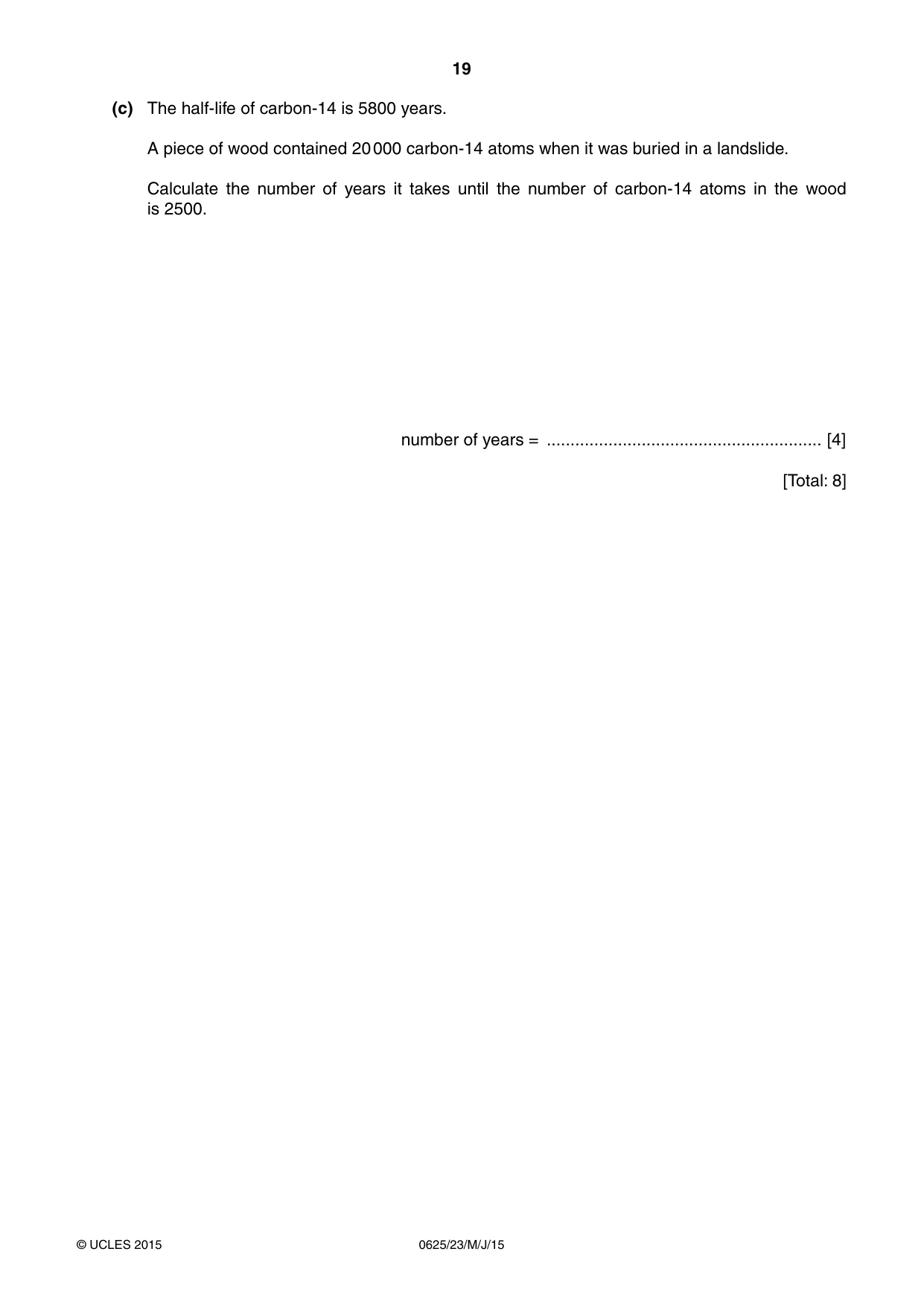Cambridge IGCSE Physics 0625 2015 May/June Paper 2 · Variant 3 question paper, page 19 of 20