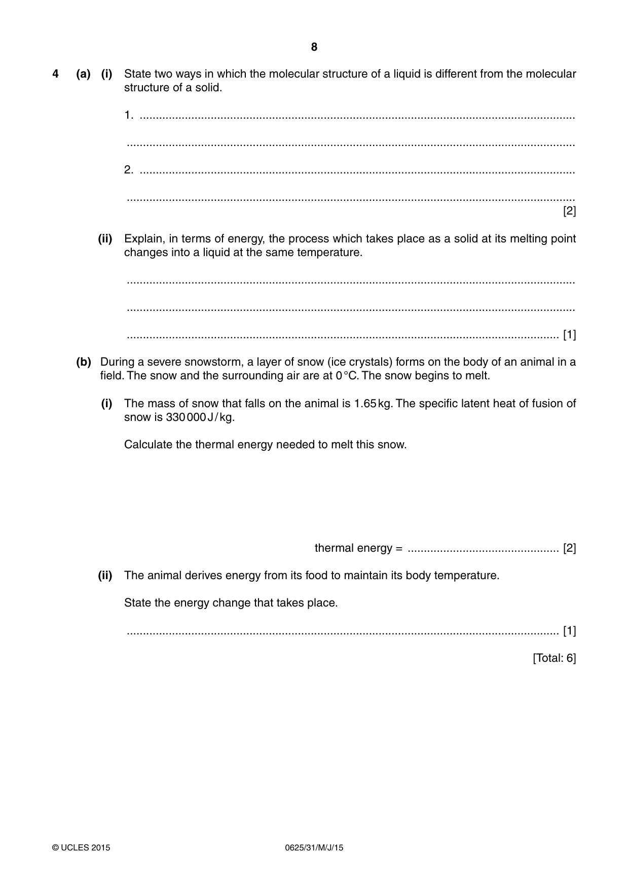 Cambridge IGCSE Physics 0625 2015 May/June Paper 3 · Variant 1 question paper, page 8 of 20