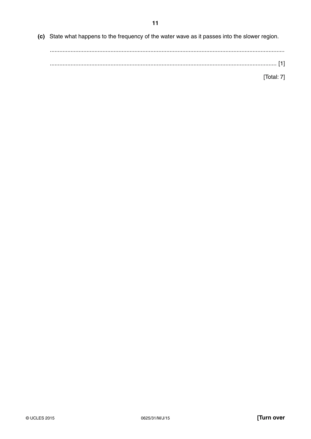 Cambridge IGCSE Physics 0625 2015 May/June Paper 3 · Variant 1 question paper, page 11 of 20