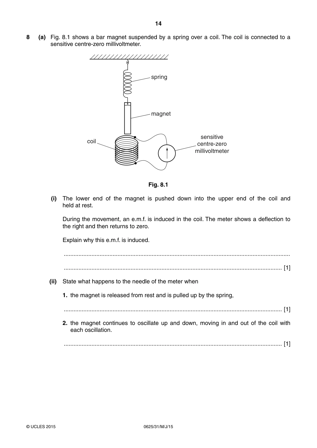 Cambridge IGCSE Physics 0625 2015 May/June Paper 3 · Variant 1 question paper, page 14 of 20